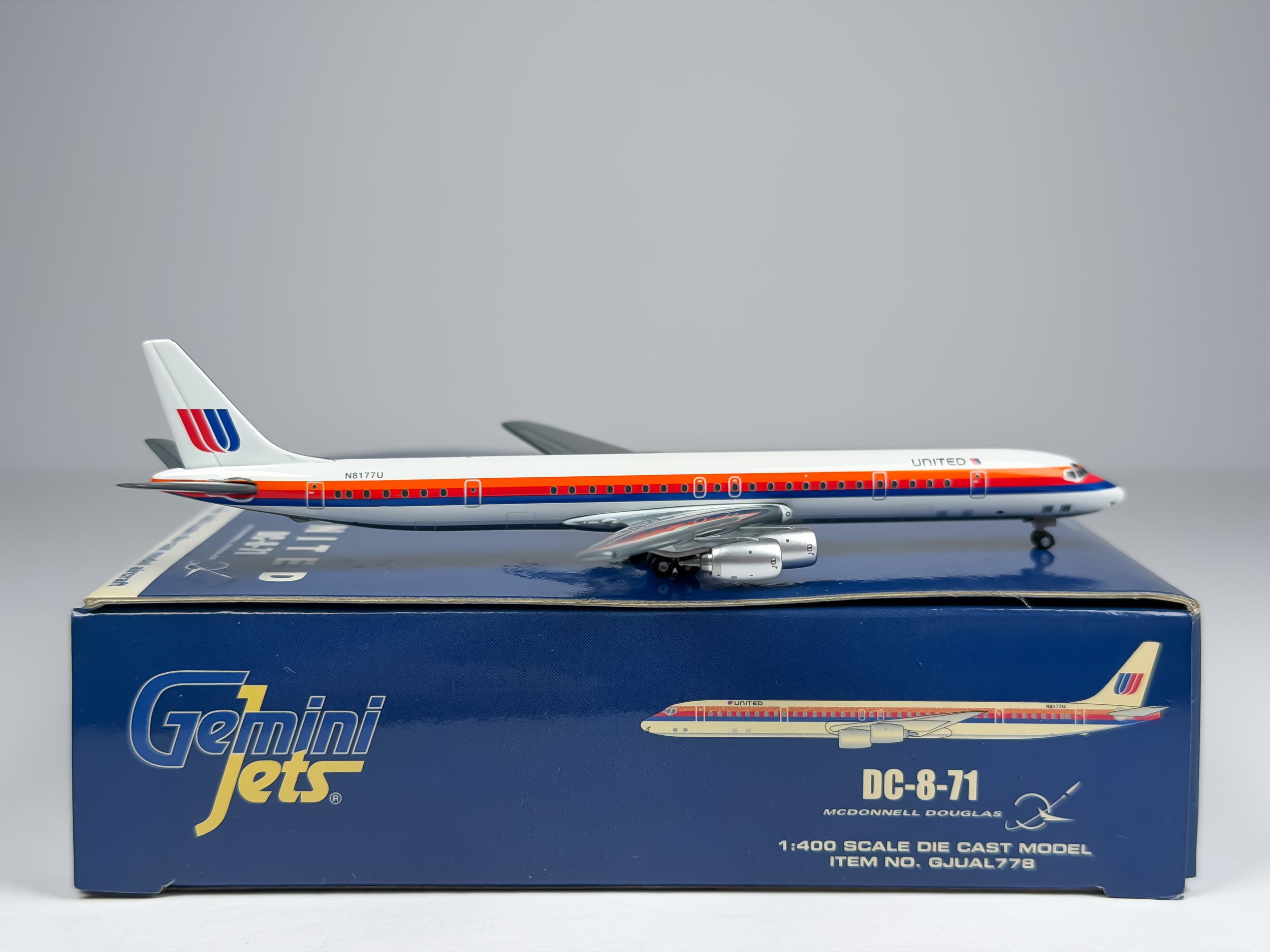 United Airlines Douglas DC-8-71 1:400 Gemini Jets N8177U (GJUAL778)