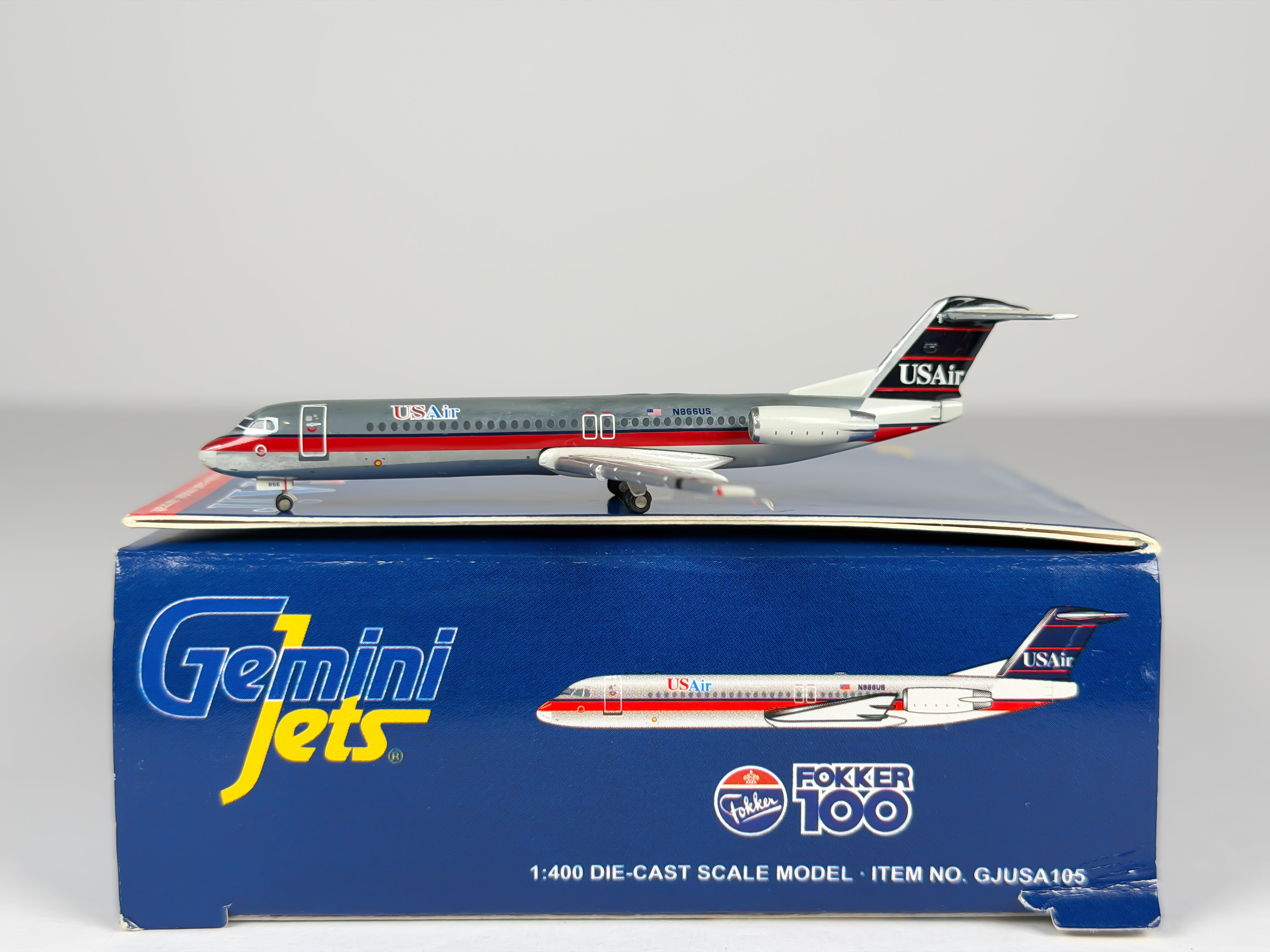 USAir Fokker F-100 1:400 Gemini Jets N866US (GJUSA105)