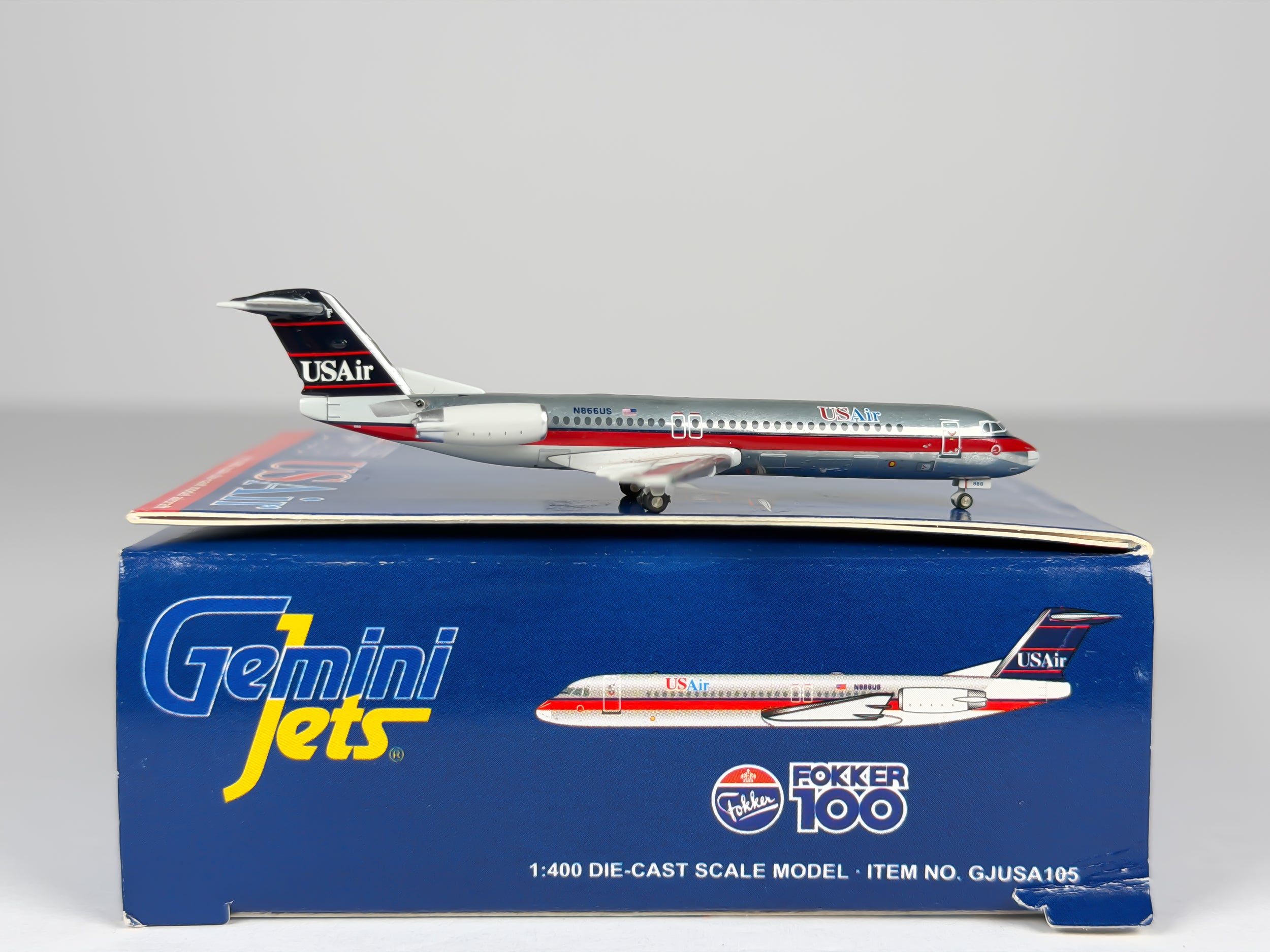 USAir Fokker F-100 1:400 Gemini Jets N866US (GJUSA105)