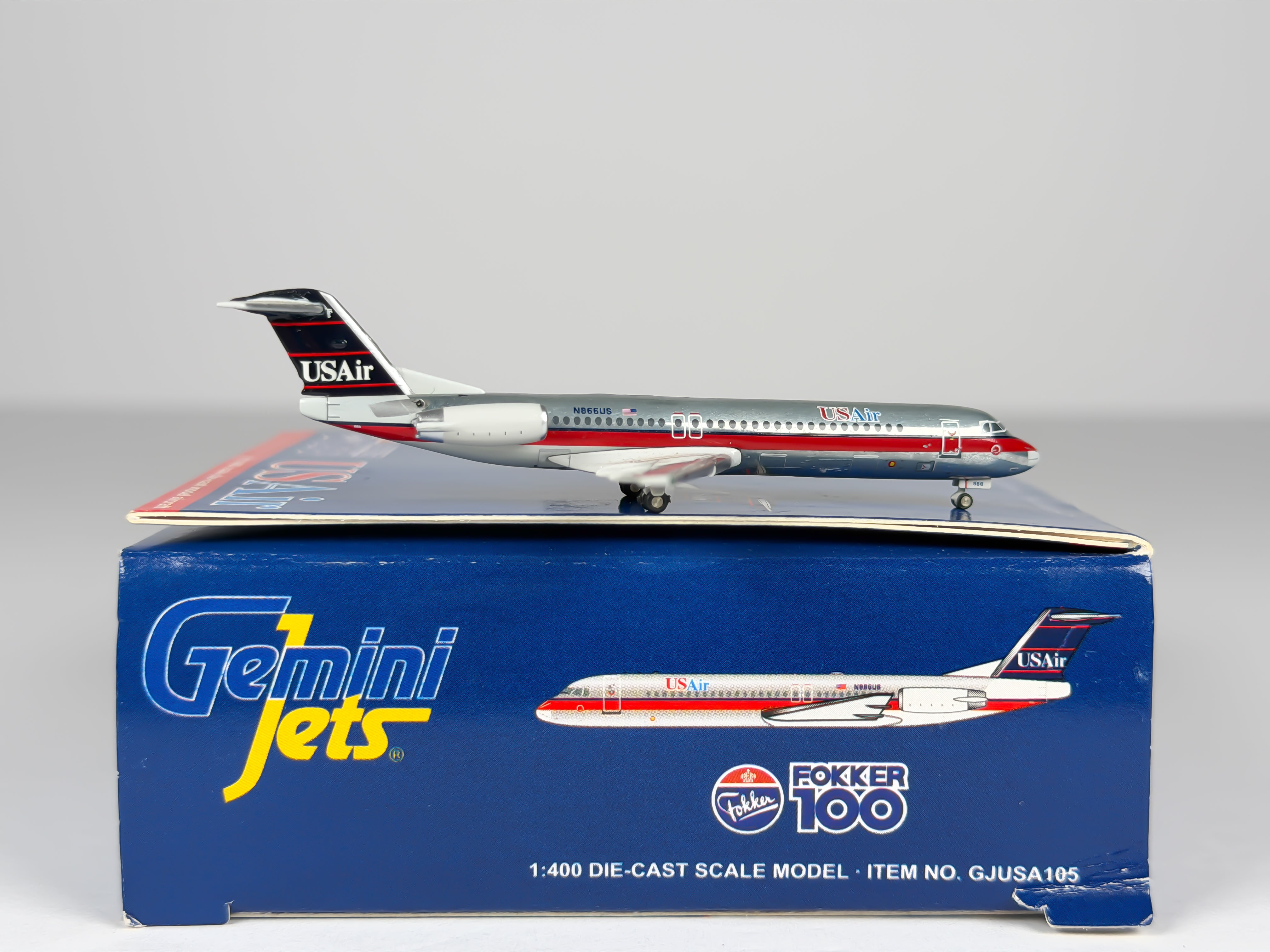 USAir Fokker F-100 1:400 Gemini Jets N866US (GJUSA105)