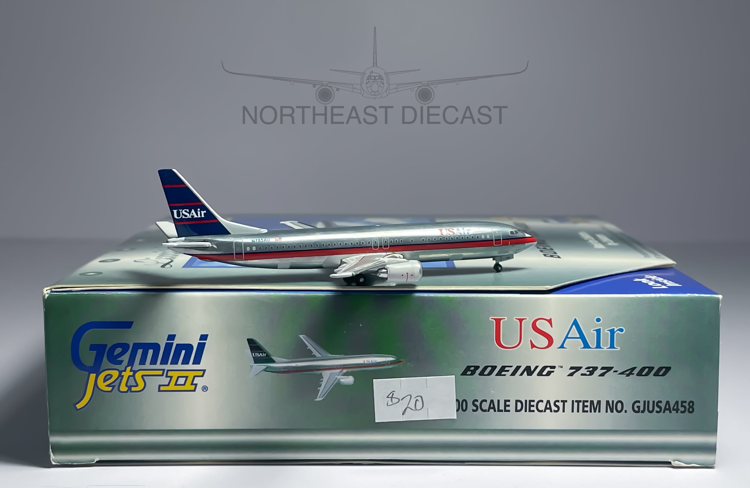 USAir Boeing 737-400 1:400 Gemini Jets N785AU (GJUSA458)