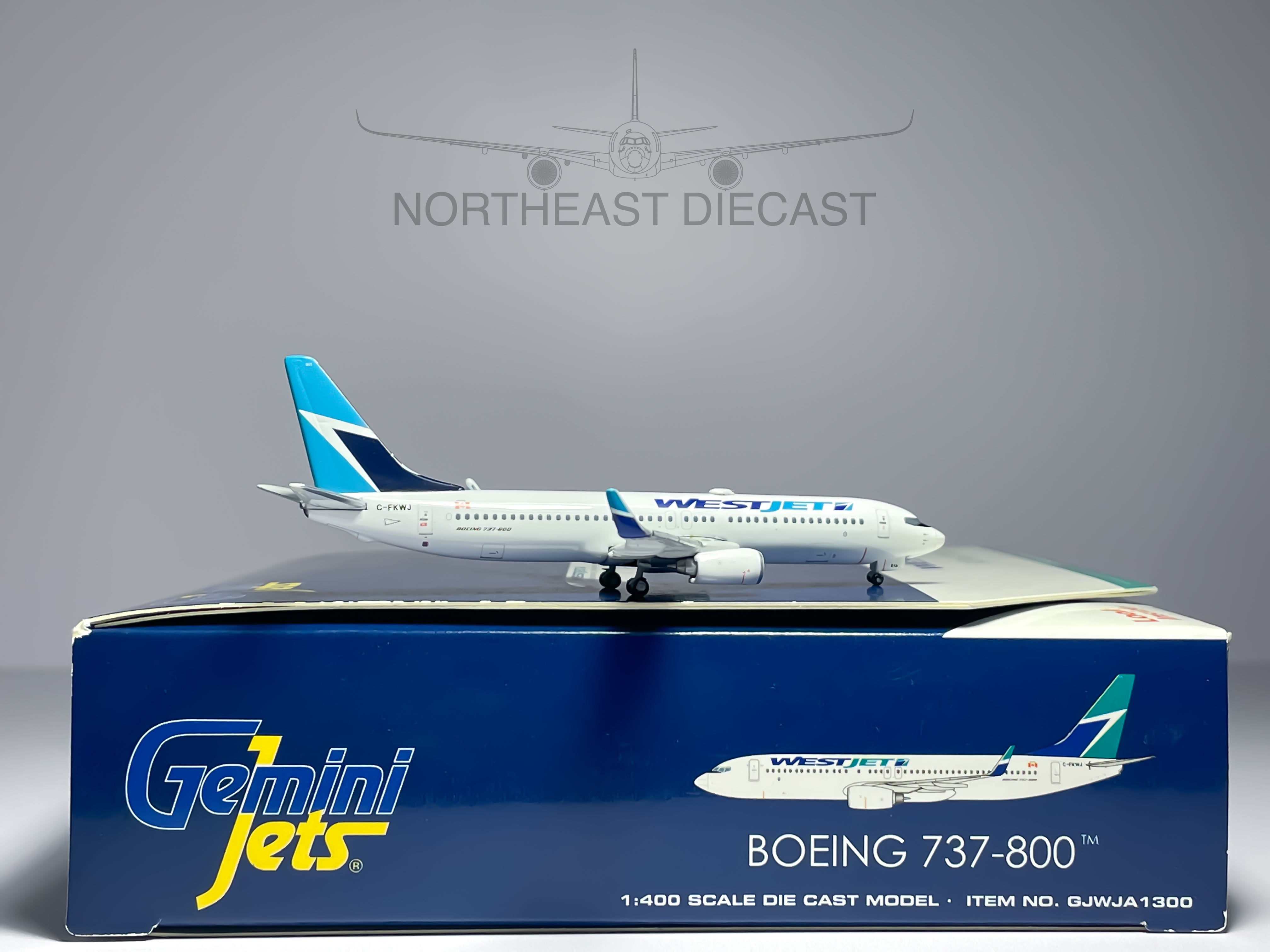 WestJet Boeing 737-800 1:400 Gemini Jets C-FKWJ (GJWJA1300)