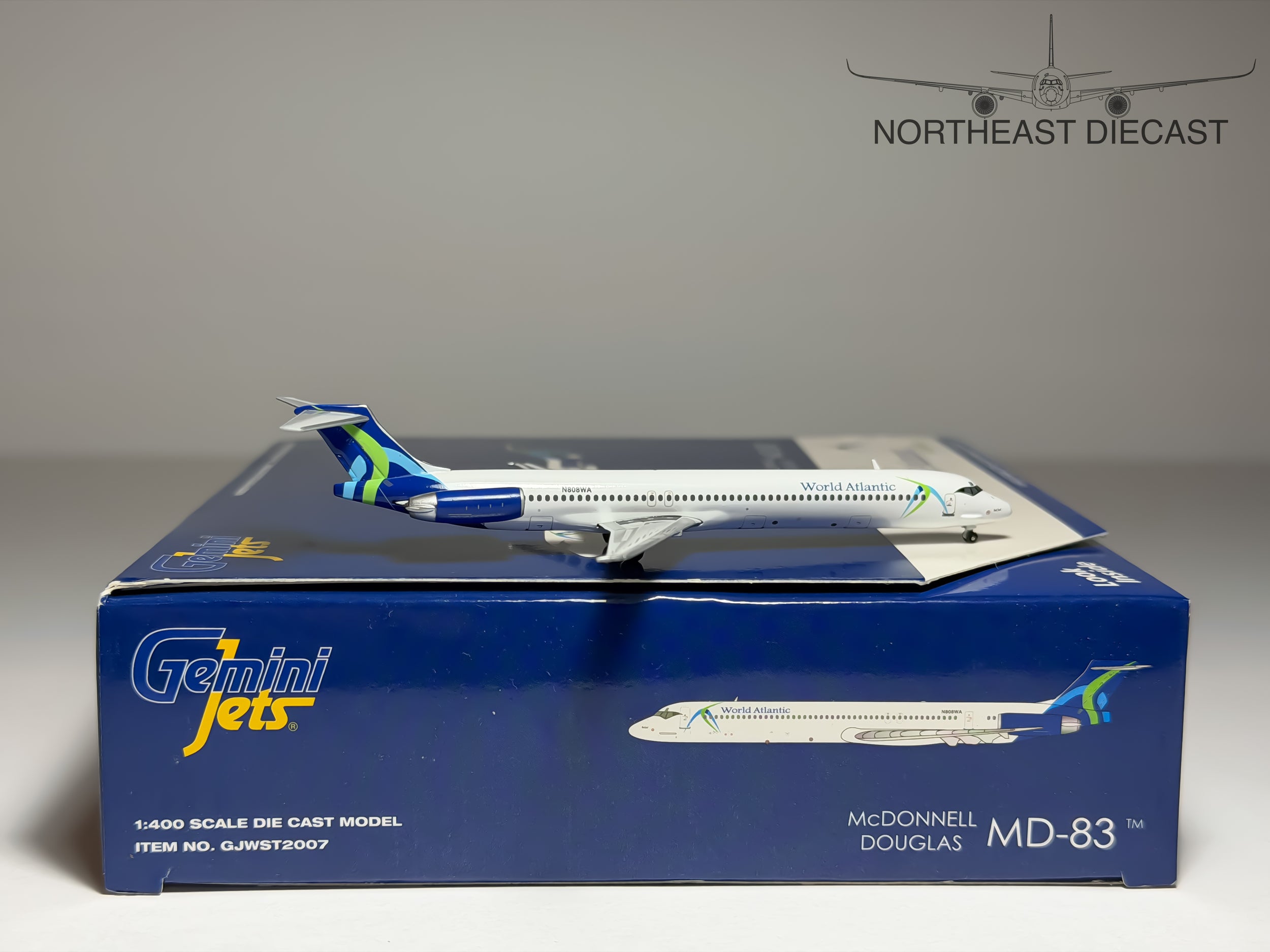 World Atlantic Airways McDonnell Douglas MD-83 1:400 Gemini Jets N808WA (GJWST2007)