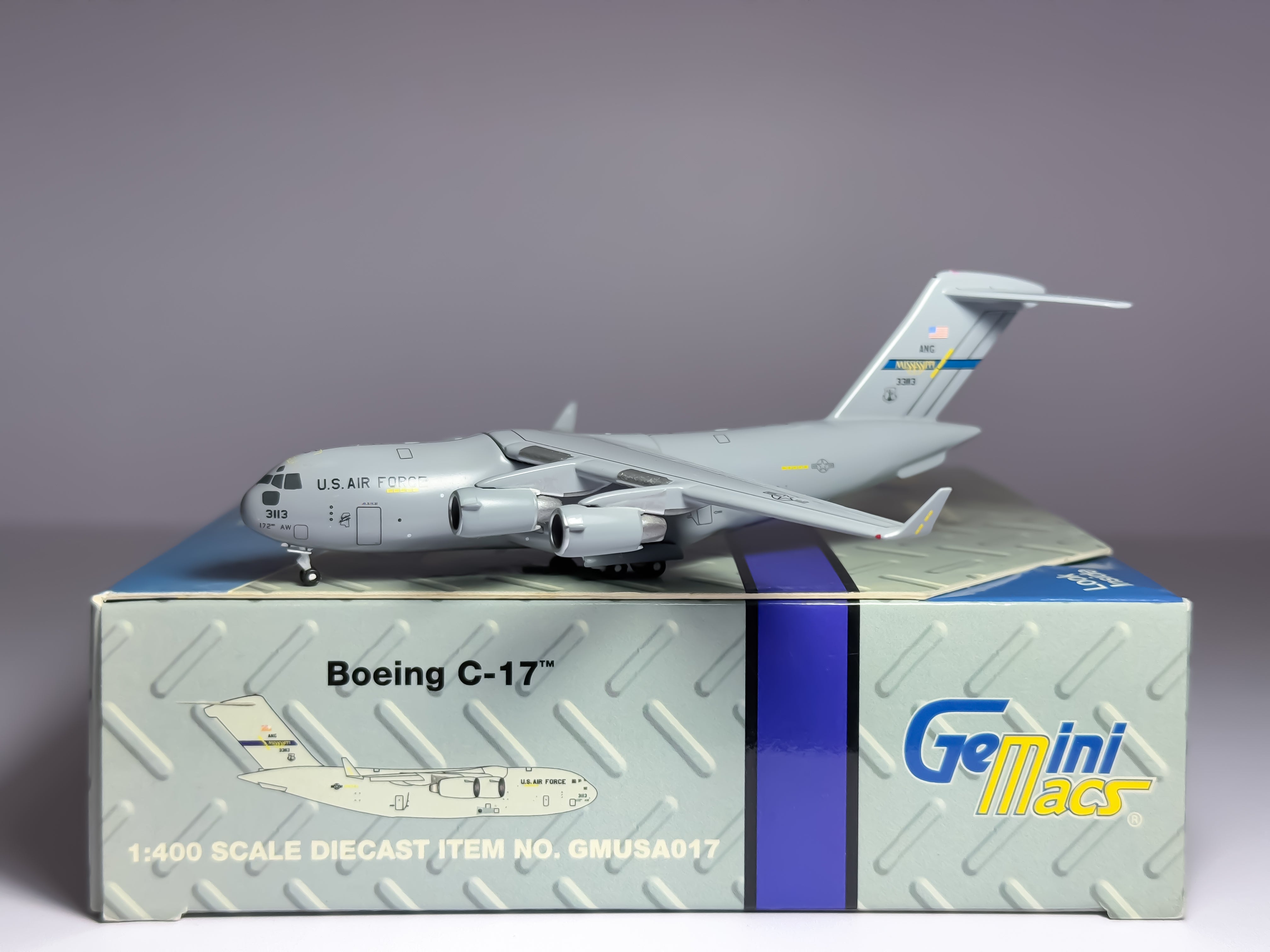 U.S Air Force (USAF) Lockheed C-17 Globemaster 1:400 Gemini Jets 33113 (GMUSA017)