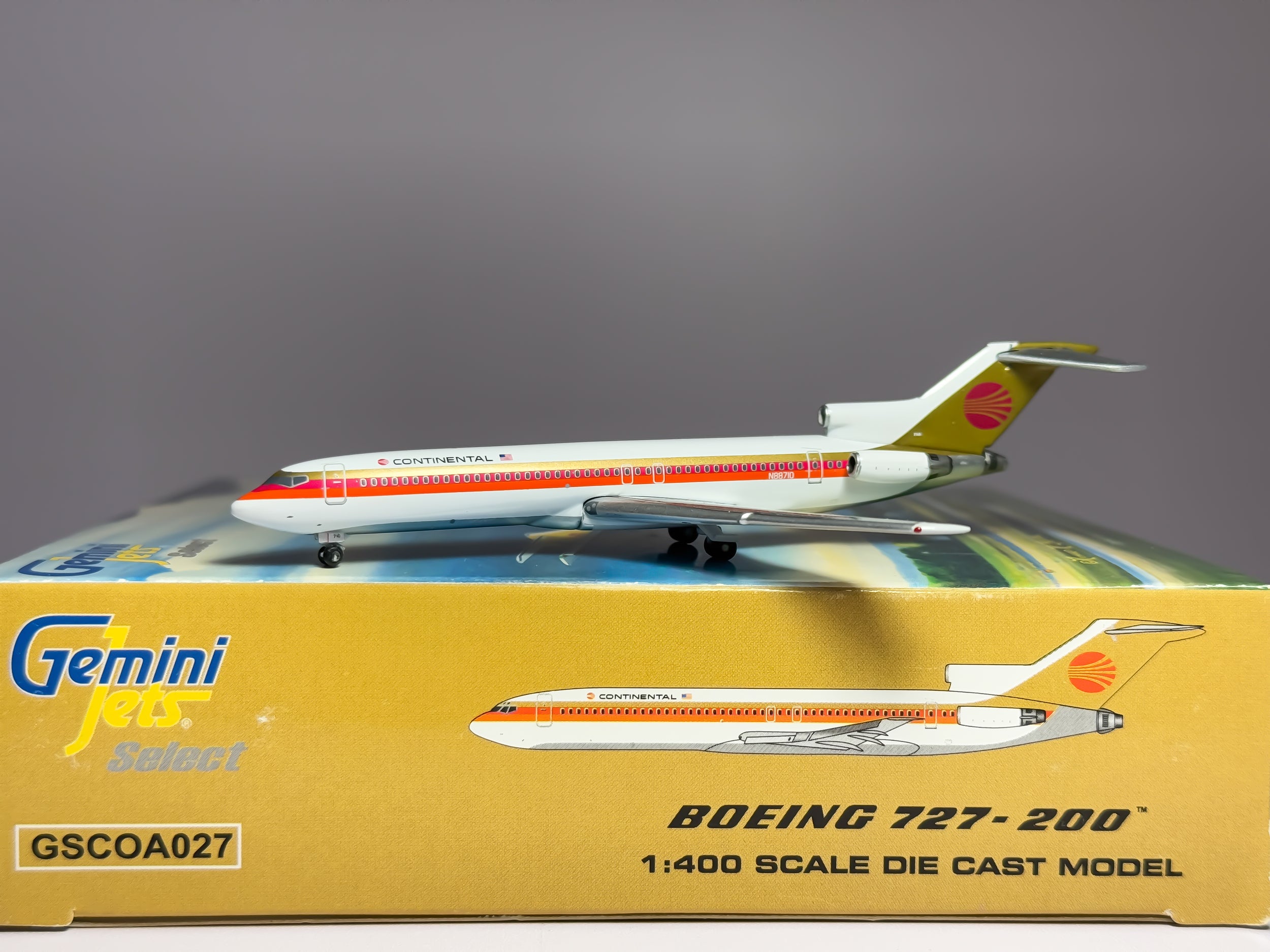 Continental Airlines Boeing 727-200 1:400 Gemini Jets N88710 (GSCOA027)