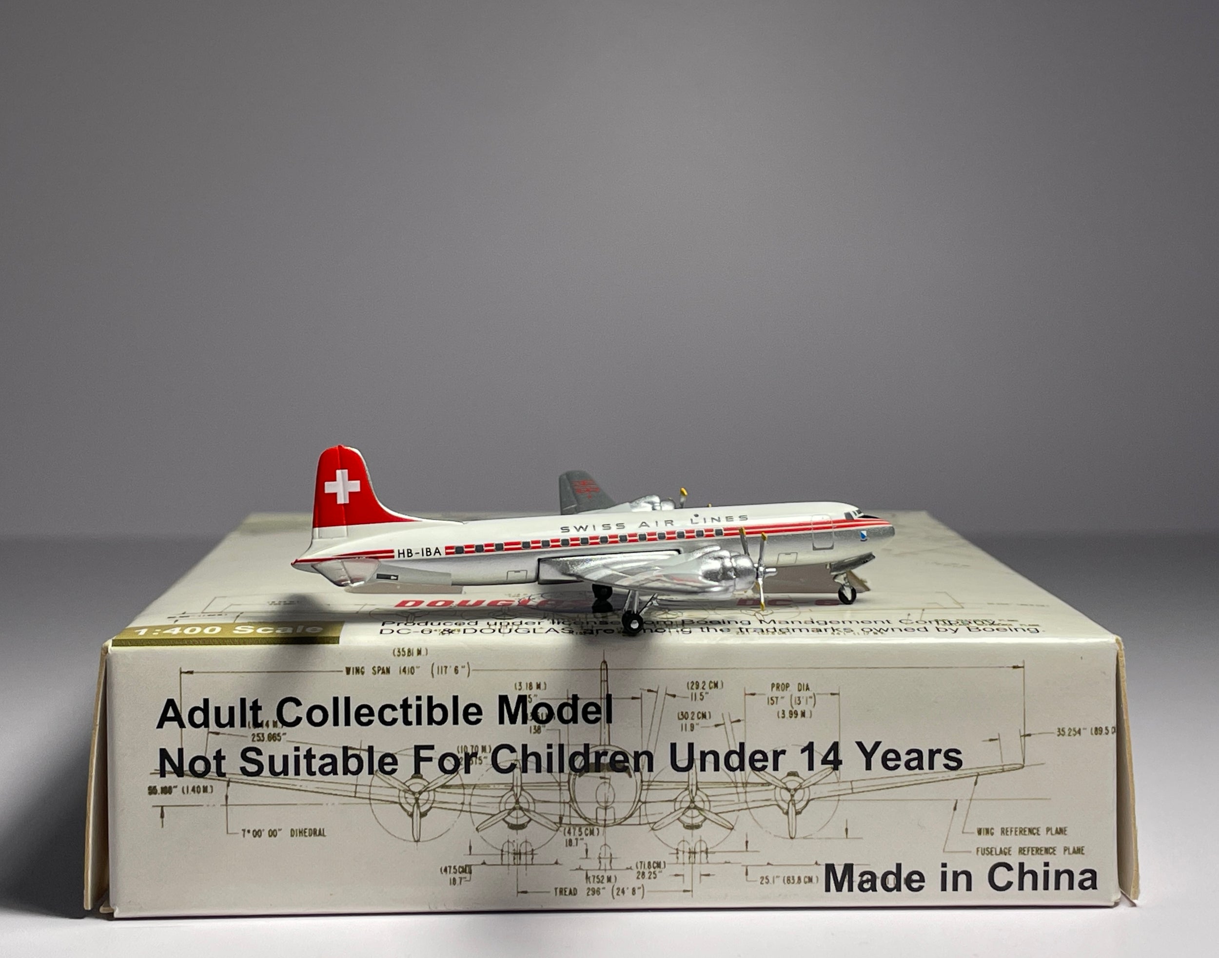 Aeroclassics 1:400 Swissair Douglas DC-6B HB-IBA ACSWR076A