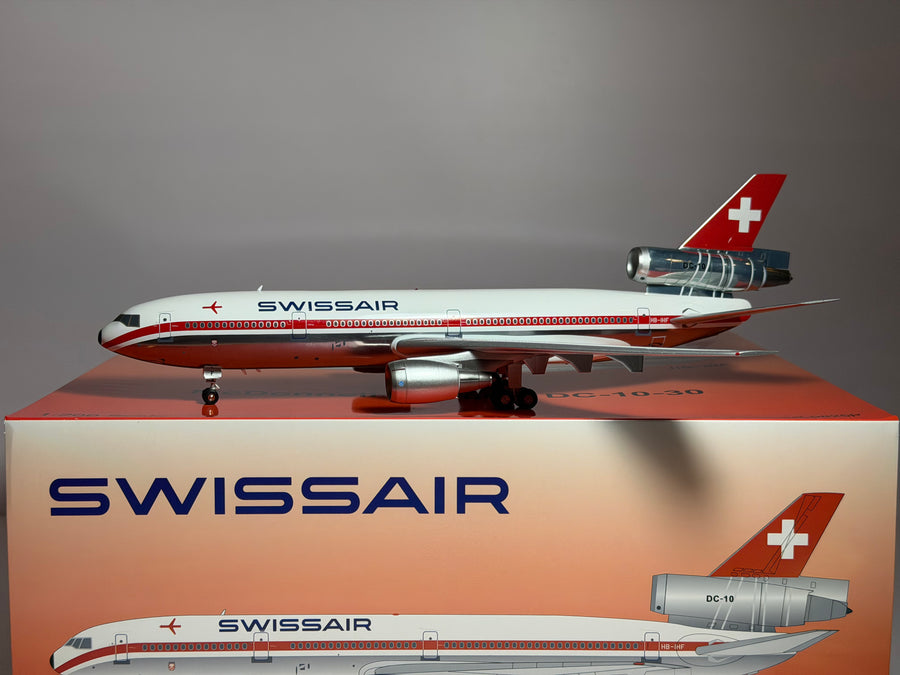 Inflight200 1:200 Swissair McDonnell Douglas DC-10-30 HB-IHF polished B-DC10-SR-0825P w/stand