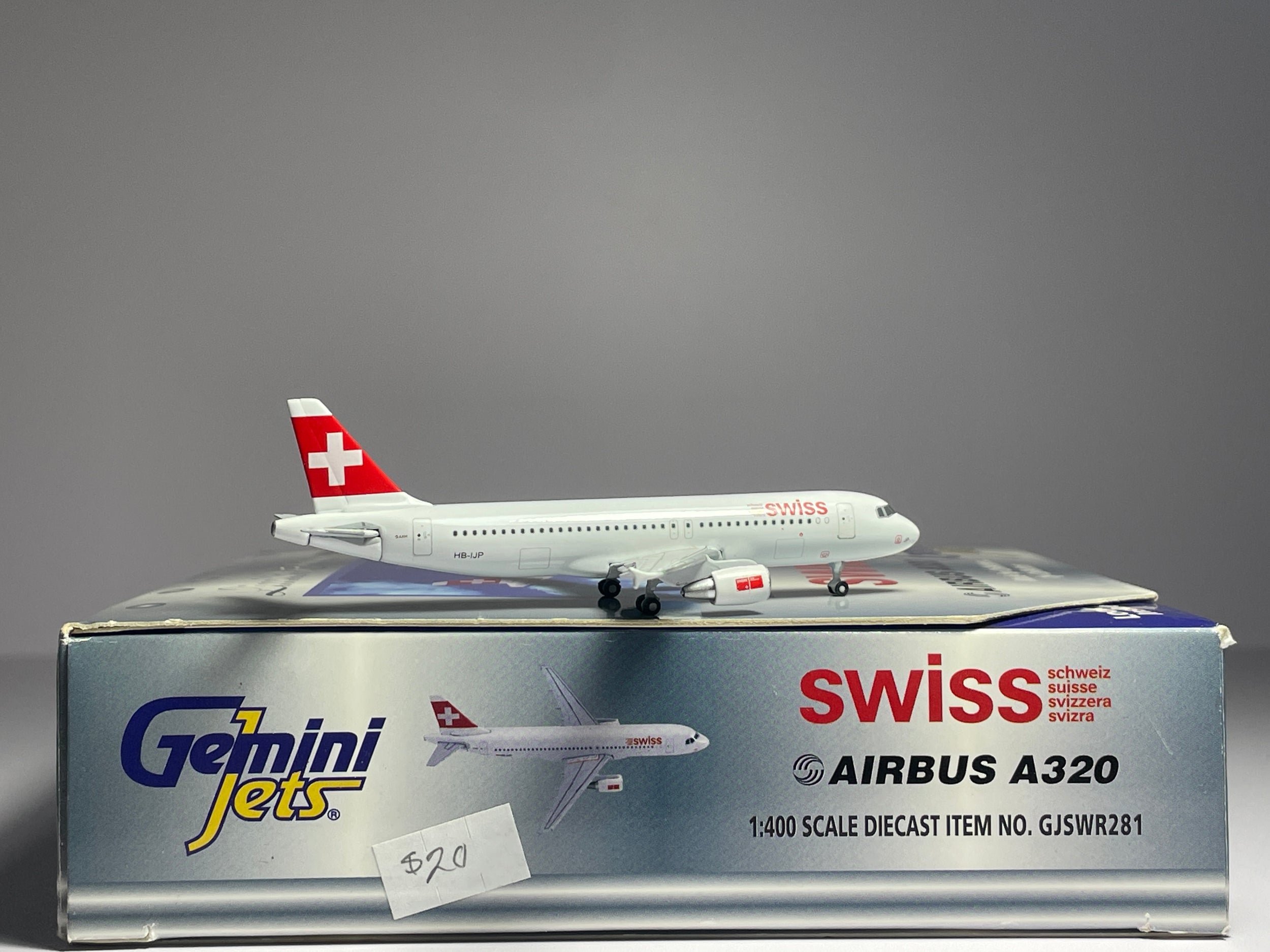 Gemini Jets 1:400 Swiss Air Lines Airbus A320-200 HB-IJP 2000s colors GJSWR281