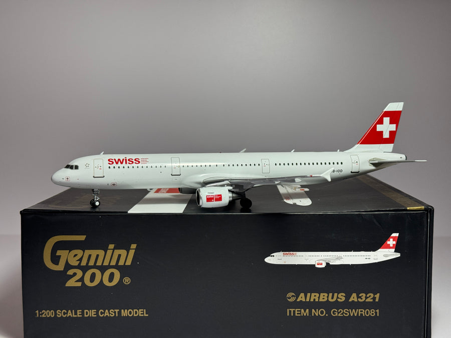 Gemini Jets 1:200 SWISS Airbus A321 HB-IOD 2000s colors G2SWR081