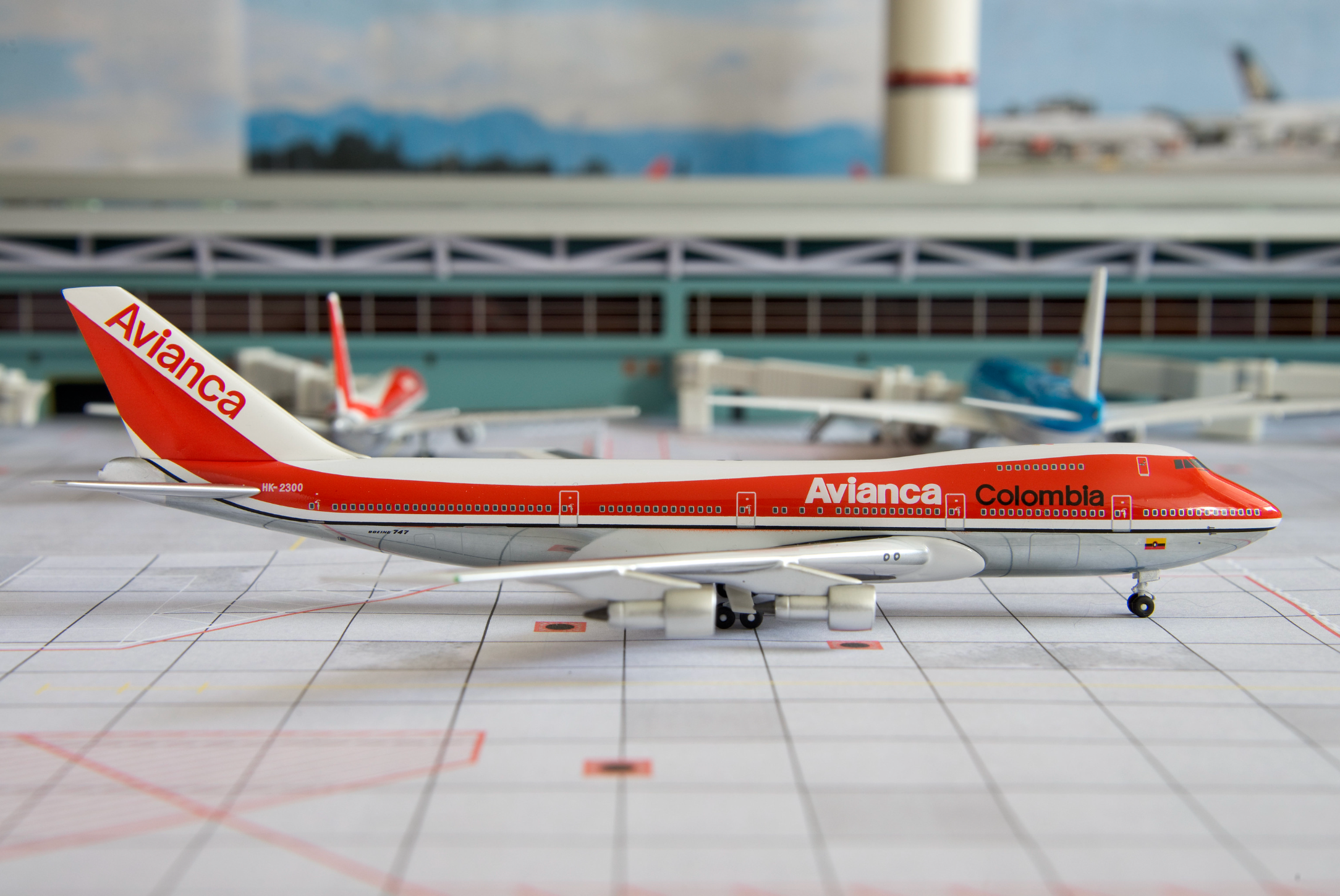 Aeroclassics 1:400 Avianca Colombia Boeing 747-200M HK-2300 redacted titles ACHK2300