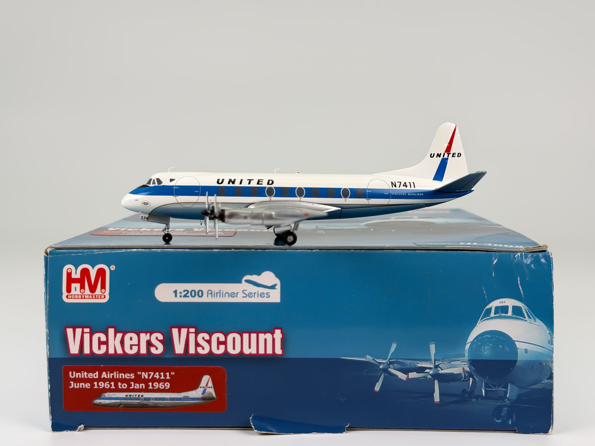 United Airlines Vickers Viscount 700 1:200 Hobby Master N7411 (HL3008)