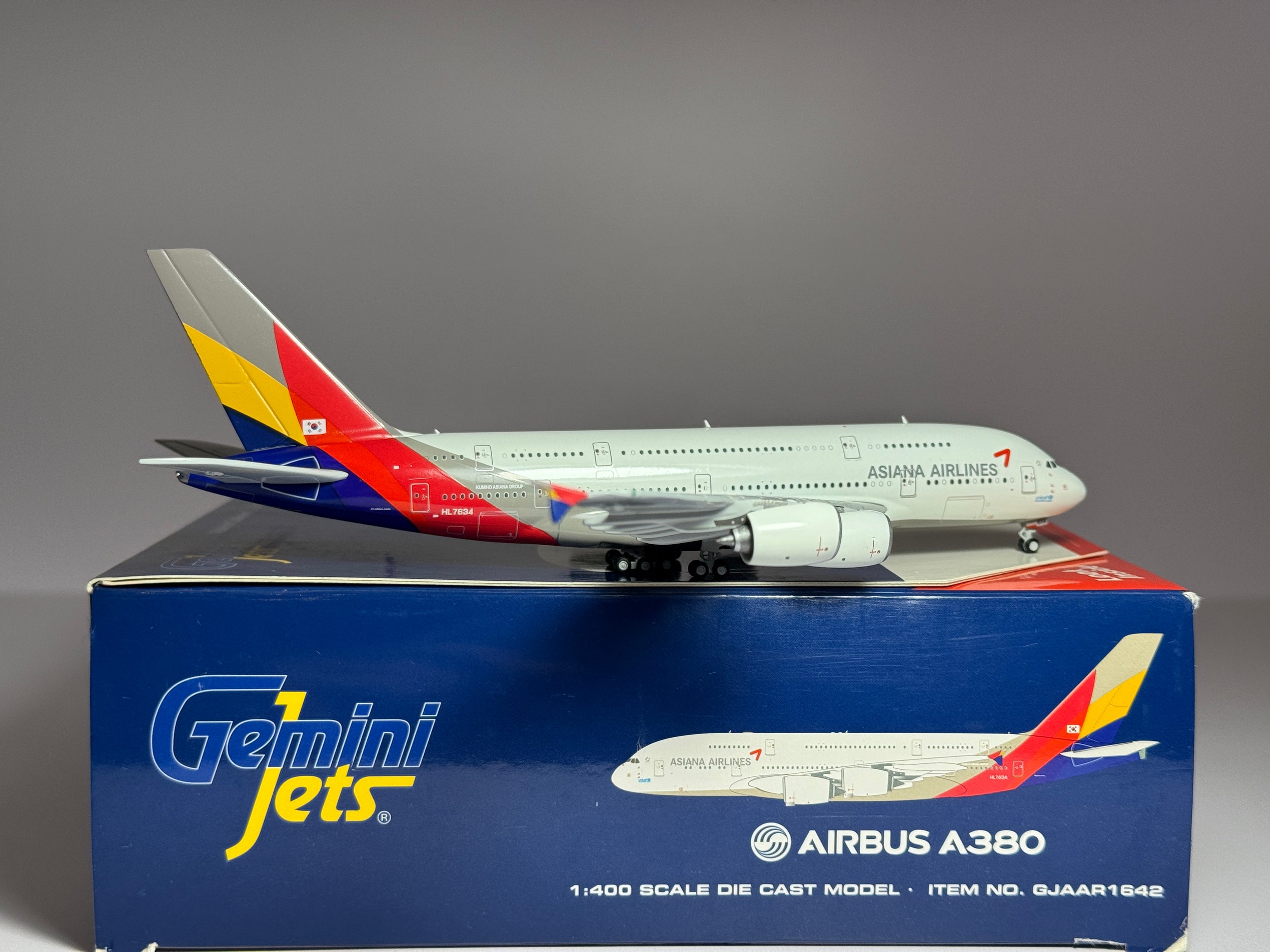 Gemini Jets 1:400 Asiana Airlines Airbus A380-800 HL7634 2000s colors GJAAR1642