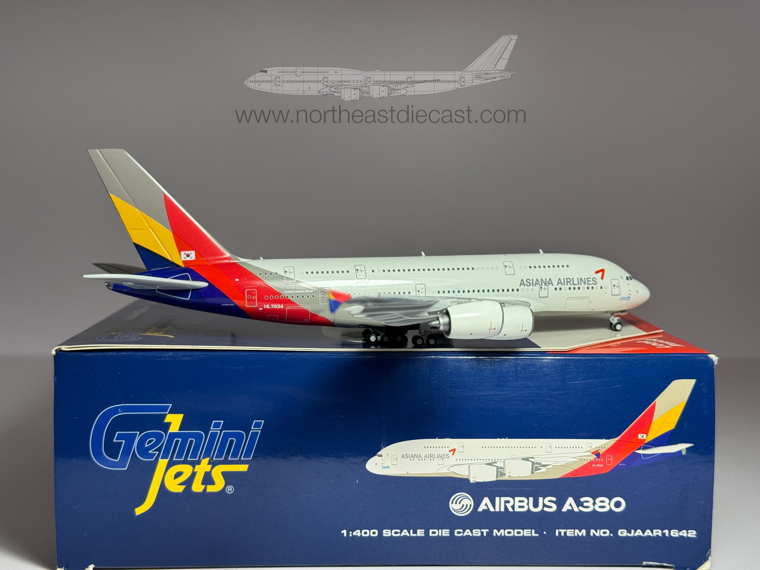 Asiana Airlines Airbus A380-800 1:400 Gemini Jets HL7634 (GJAAR1642)