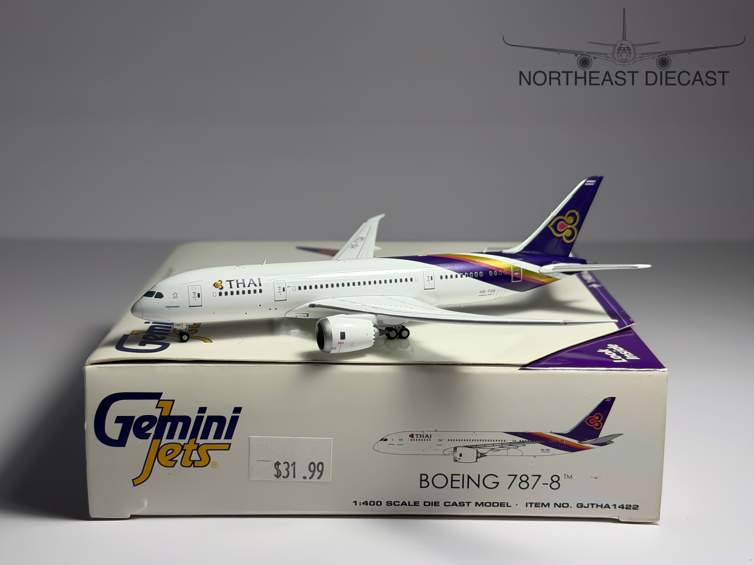 Thai Airways Boeing 787-8 1:400 Gemini Jets HS-TQA (GJTHA1422)