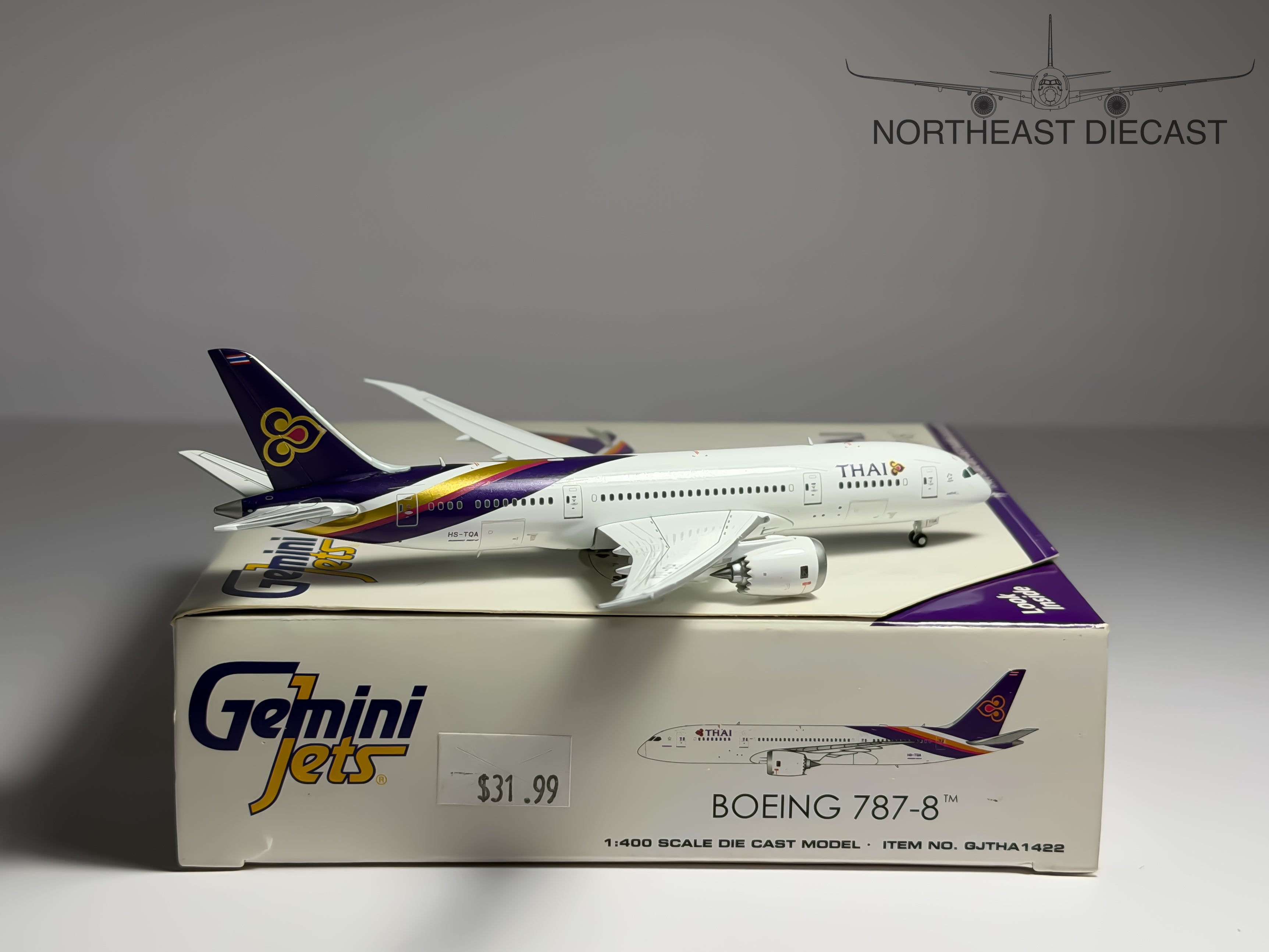 Thai Airways Boeing 787-8 1:400 Gemini Jets HS-TQA (GJTHA1422)
