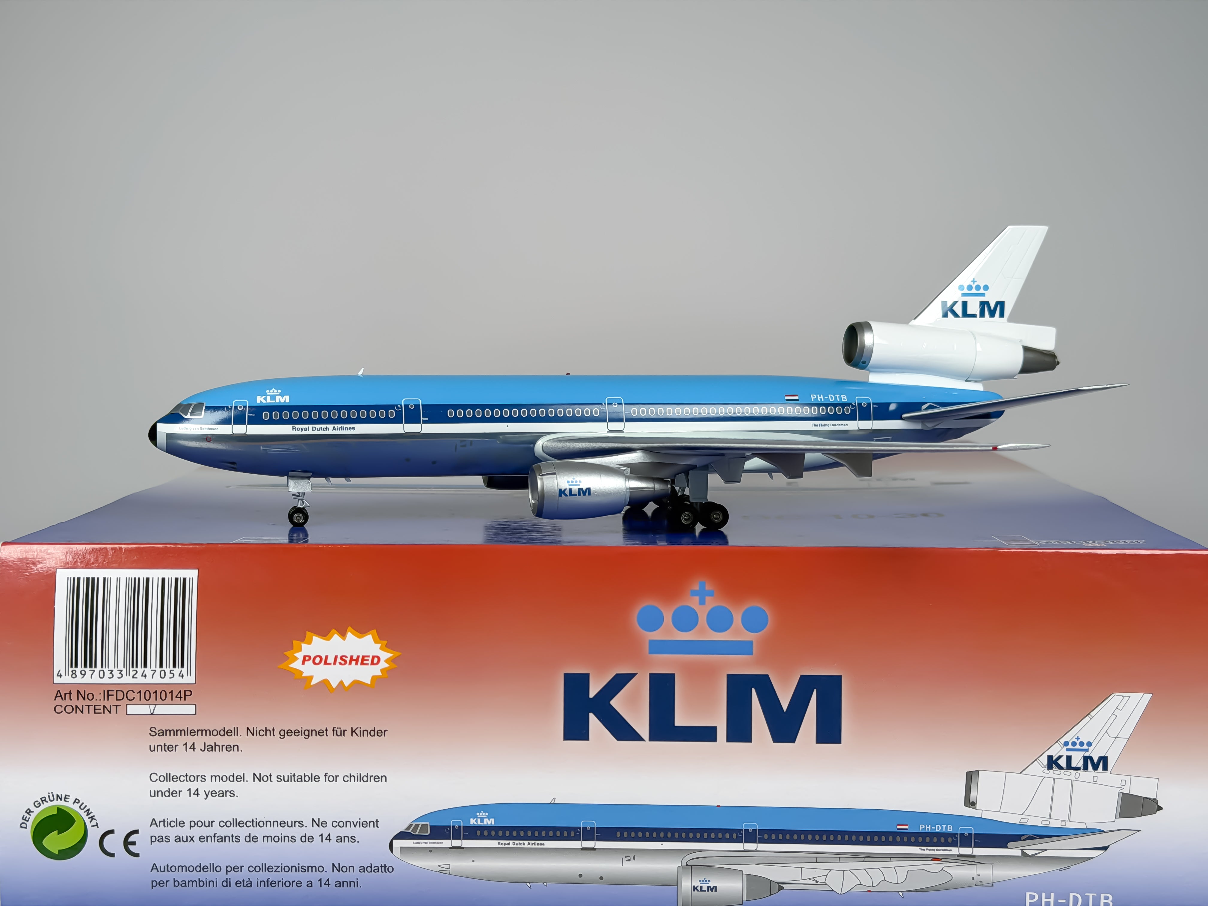 KLM Royal Dutch Airlines McDonnell Douglas DC-10-30 1:200 Inflight200 PH-DTE (IF103KL0825P)