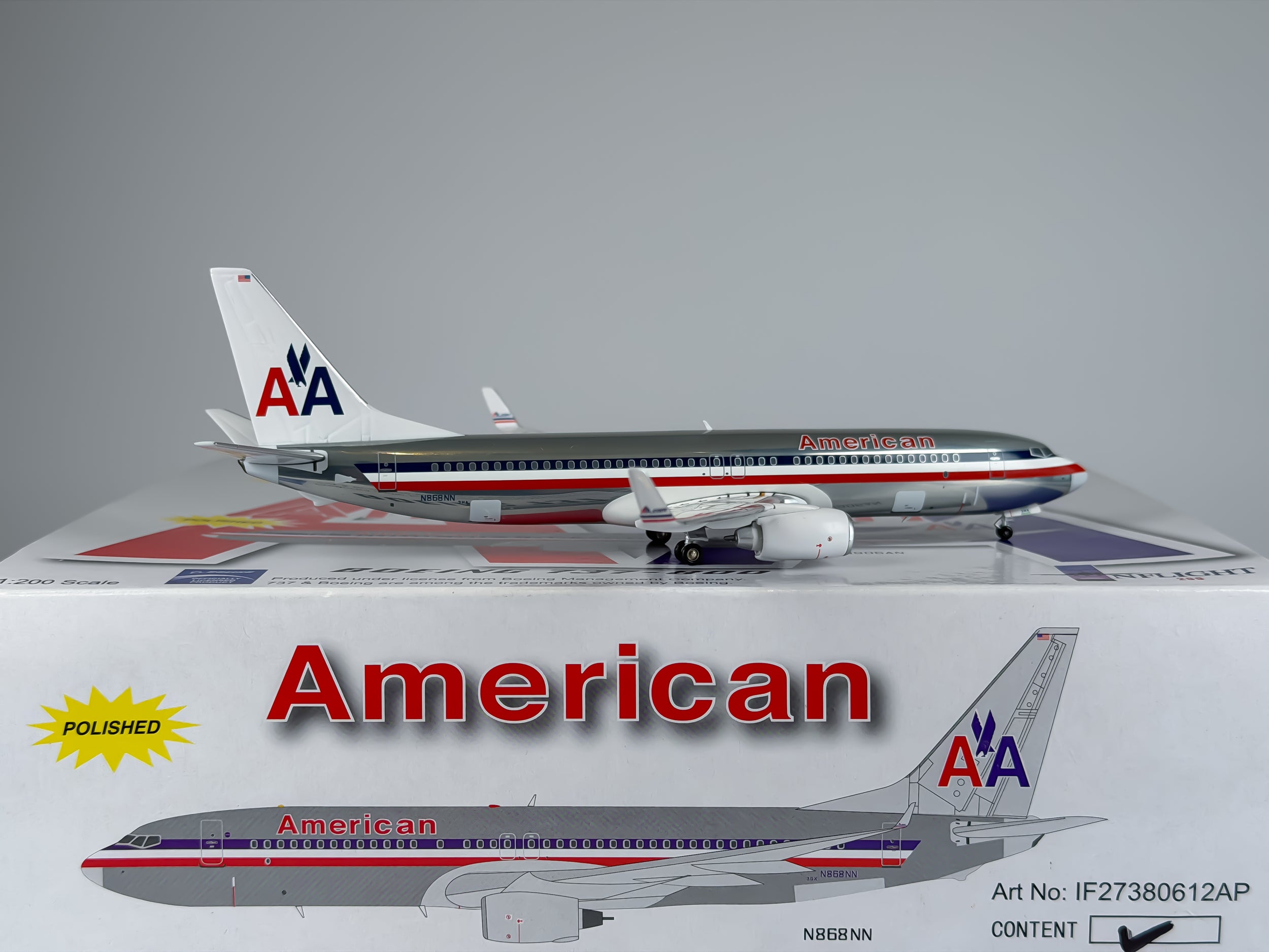 American Airlines Boeing 737-800 1:200 Inflight200 N868NN (IF27380612AP)