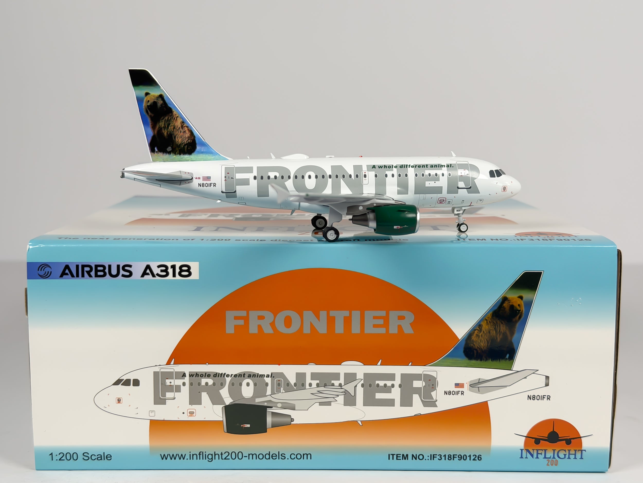 Frontier Airlines Airbus A318-100 1:200 Inflight200 N801FR (IF318F90126)
