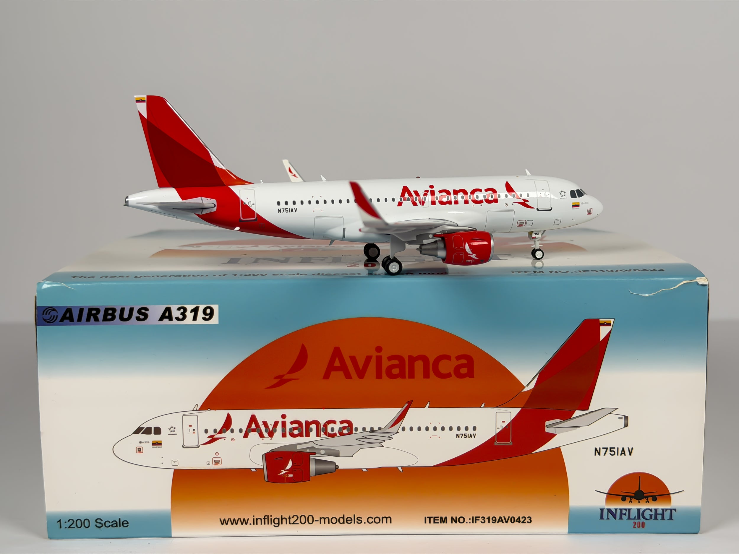 Avianca Colombia Airbus A319 1:200 Inflight200 N751AV (IF319AV0423)