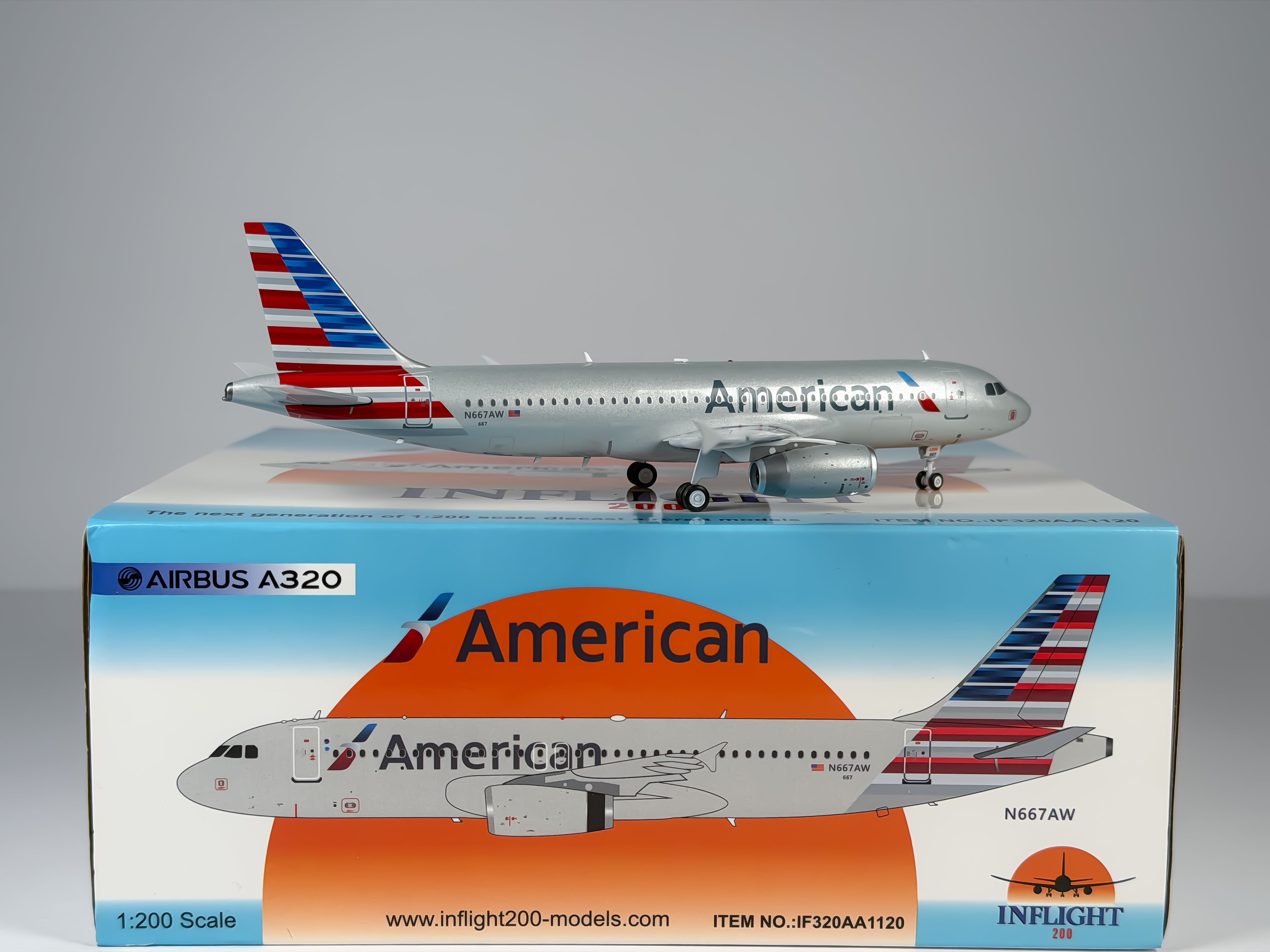 American Airlines Airbus A320 1:200 Diecast Aircraft - Inflight200