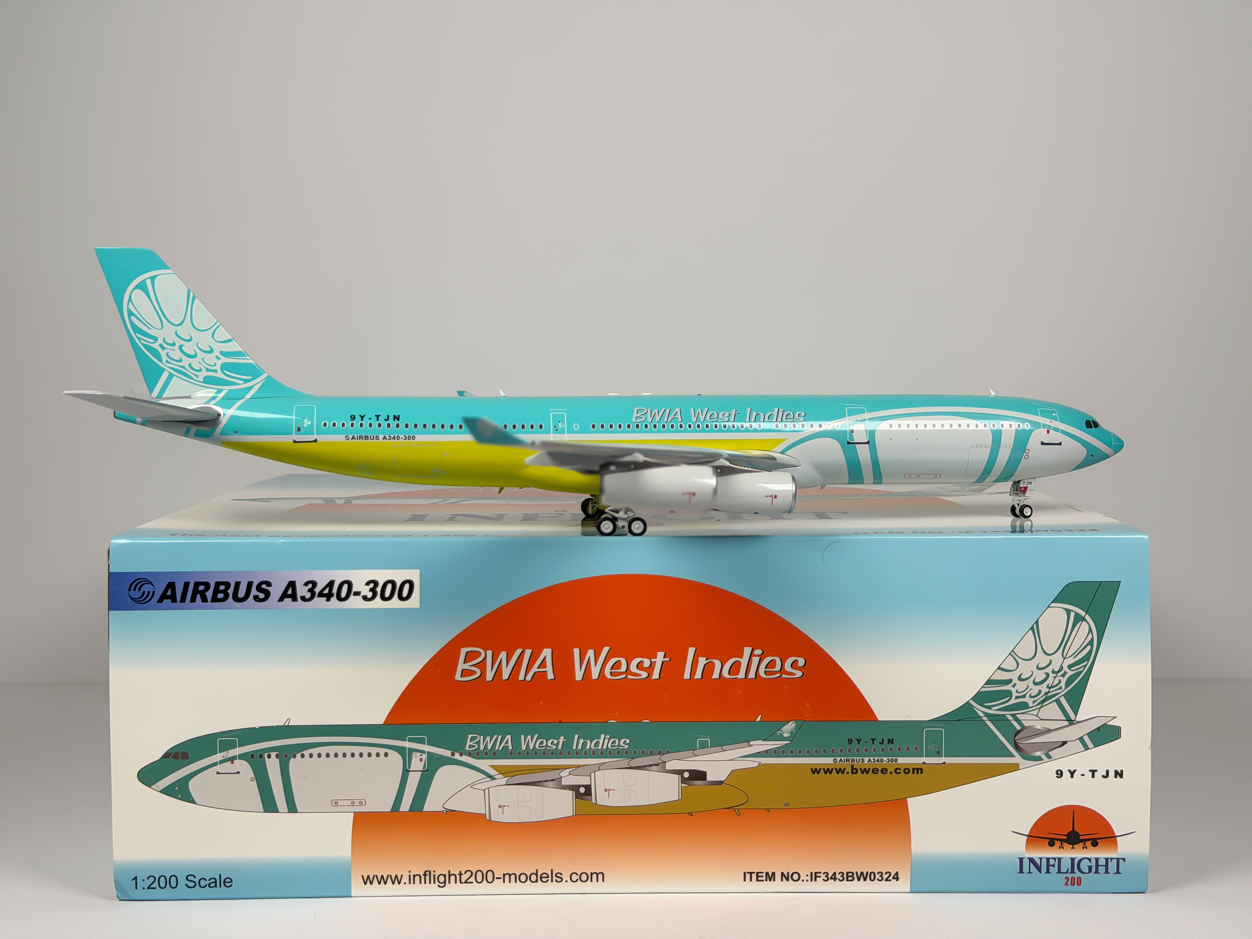 BWIA Airbus A340-300 1:200 Inflight200 9Y-TJN (IF343BW0324)