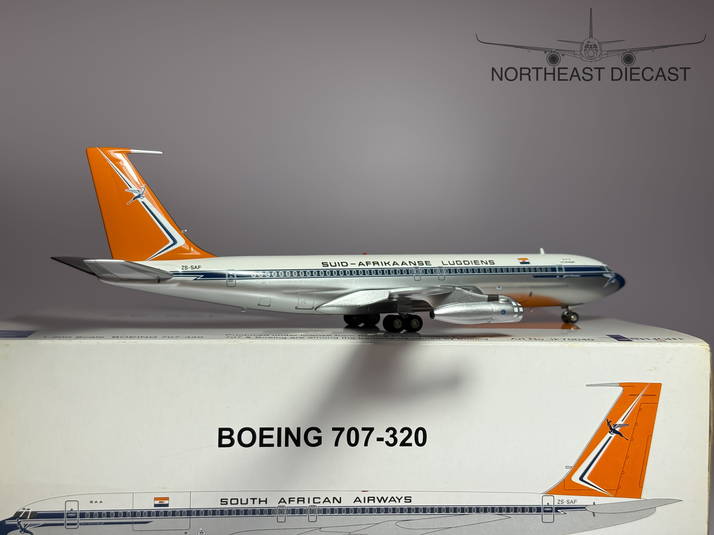 South African Boeing 707-320C 1:200 Inflight200 ZS-SAF (IF70040)