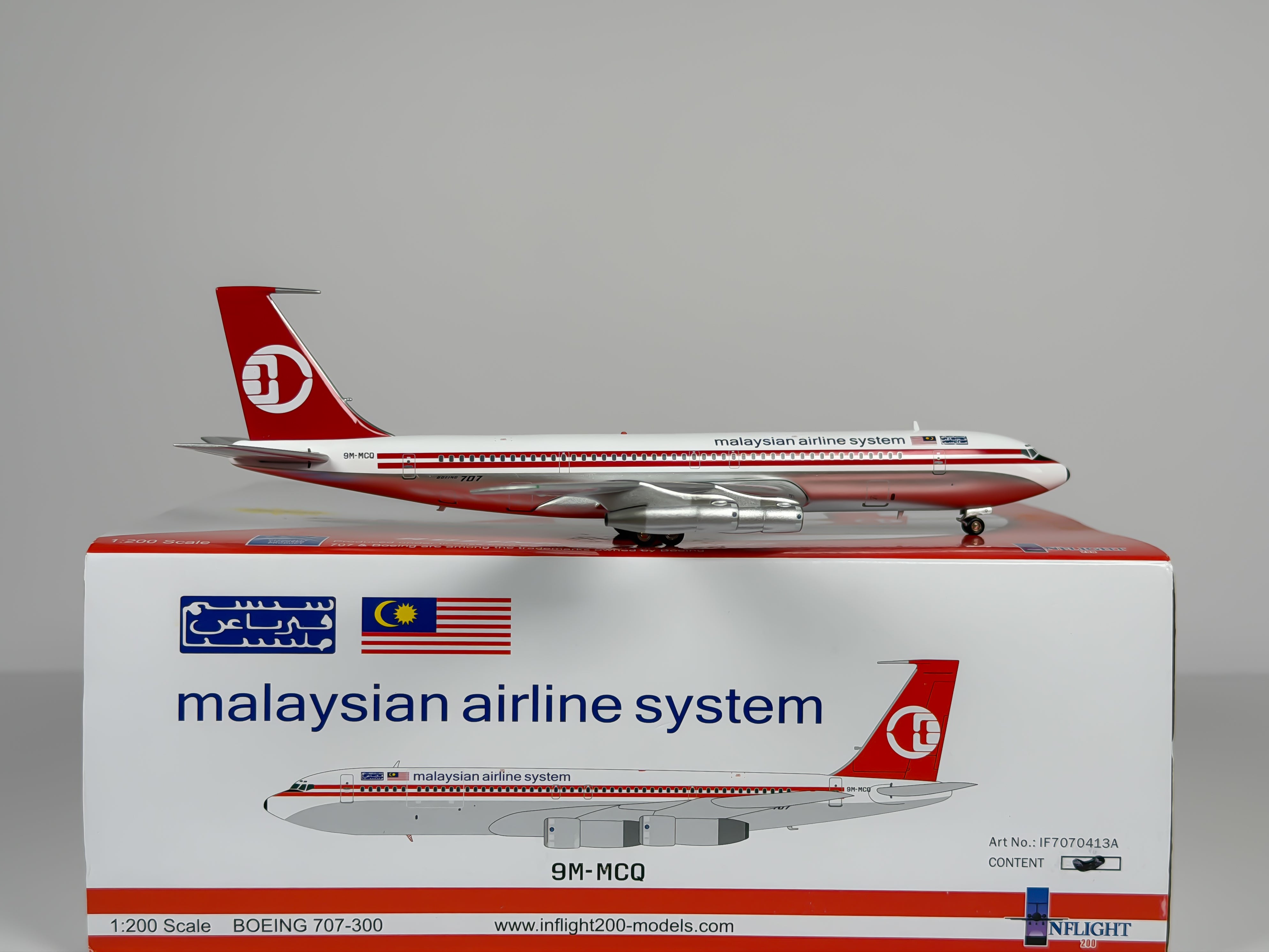 Malaysian Airline System (MAS) Boeing 707-300 1:200 Inflight200 9M-MCQ (IF7070413A)