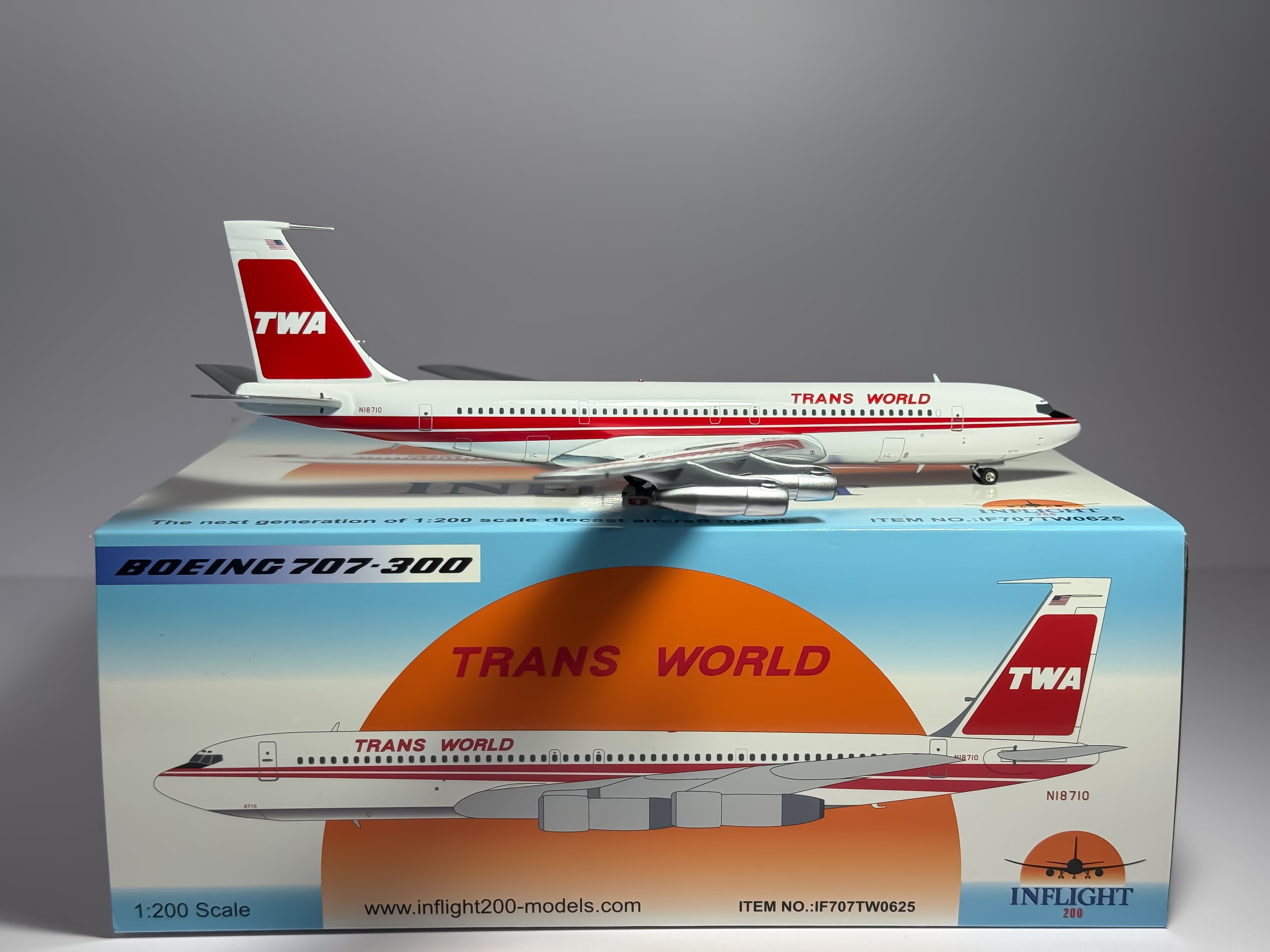 Trans World Airlines (TWA) Boeing 707-300 1:200 Inflight200 N18710 (IF707TW0625)