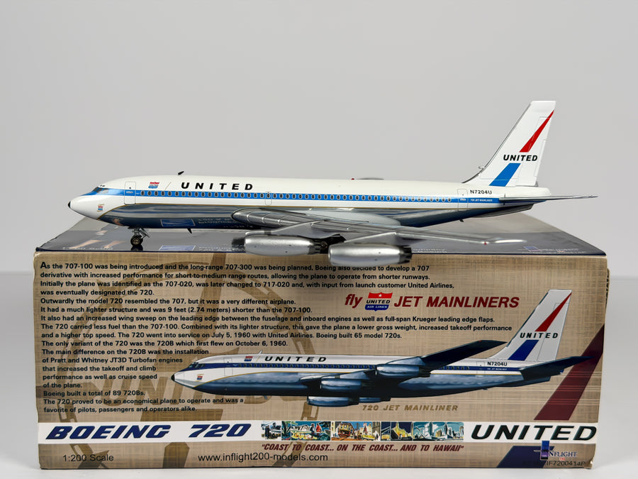 United Airlines Boeing 720 1:200 Inflight200 N7204U (IF7200414P)