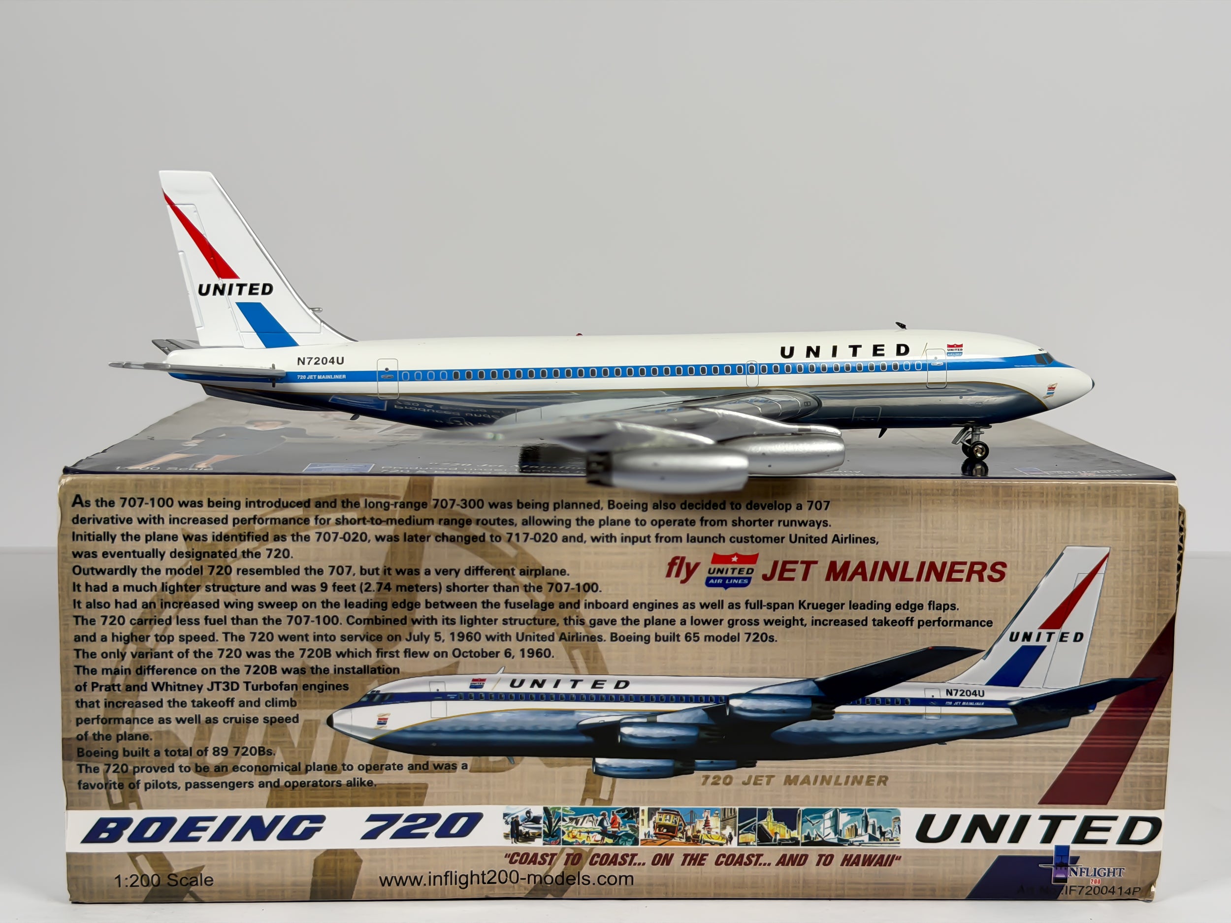 United Airlines Boeing 720 1:200 Inflight200 N7204U (IF7200414P)