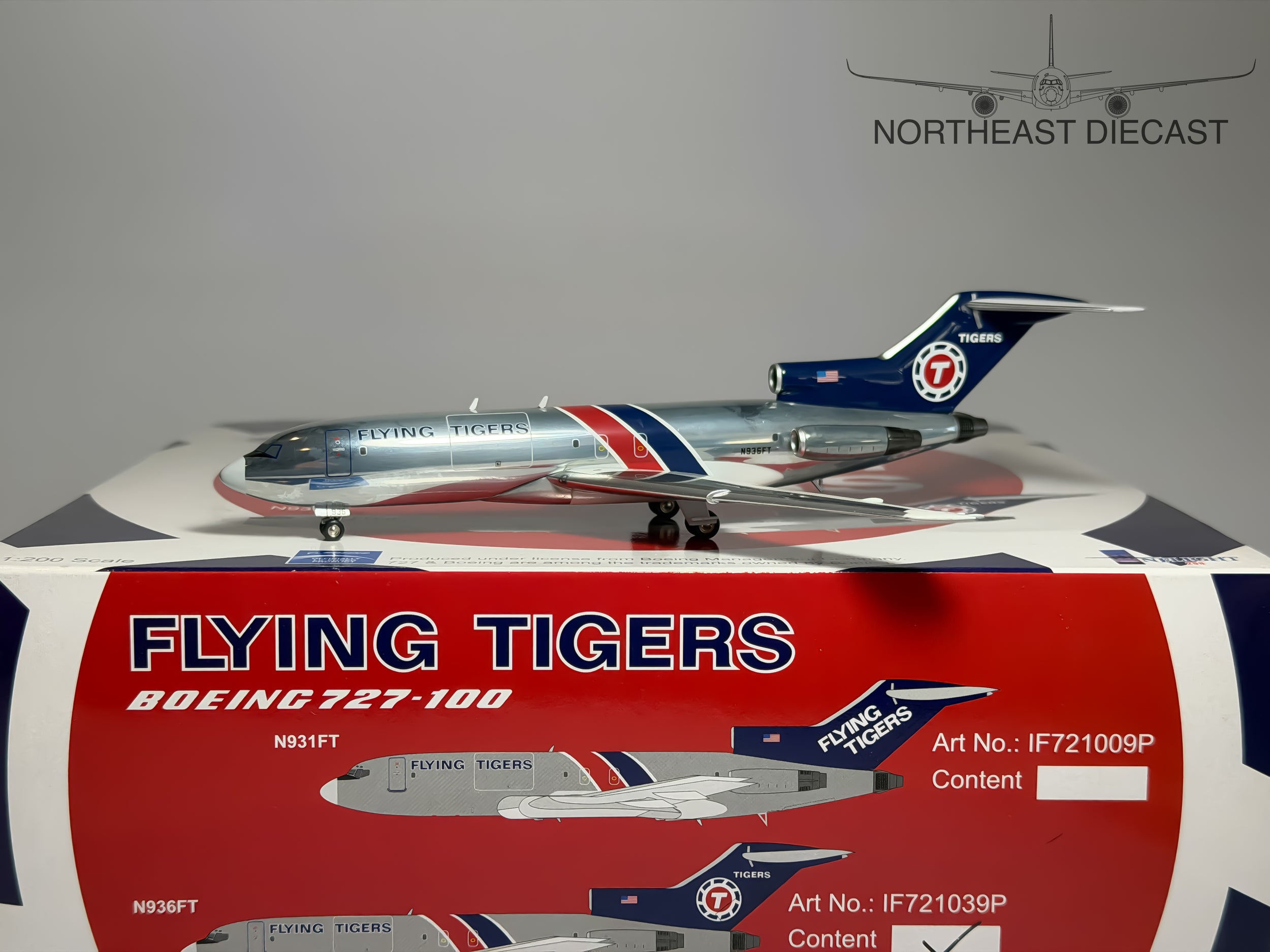 Flying Tigers Boeing 727-100 1:200 Inflight200 N936FT (IF721039P)