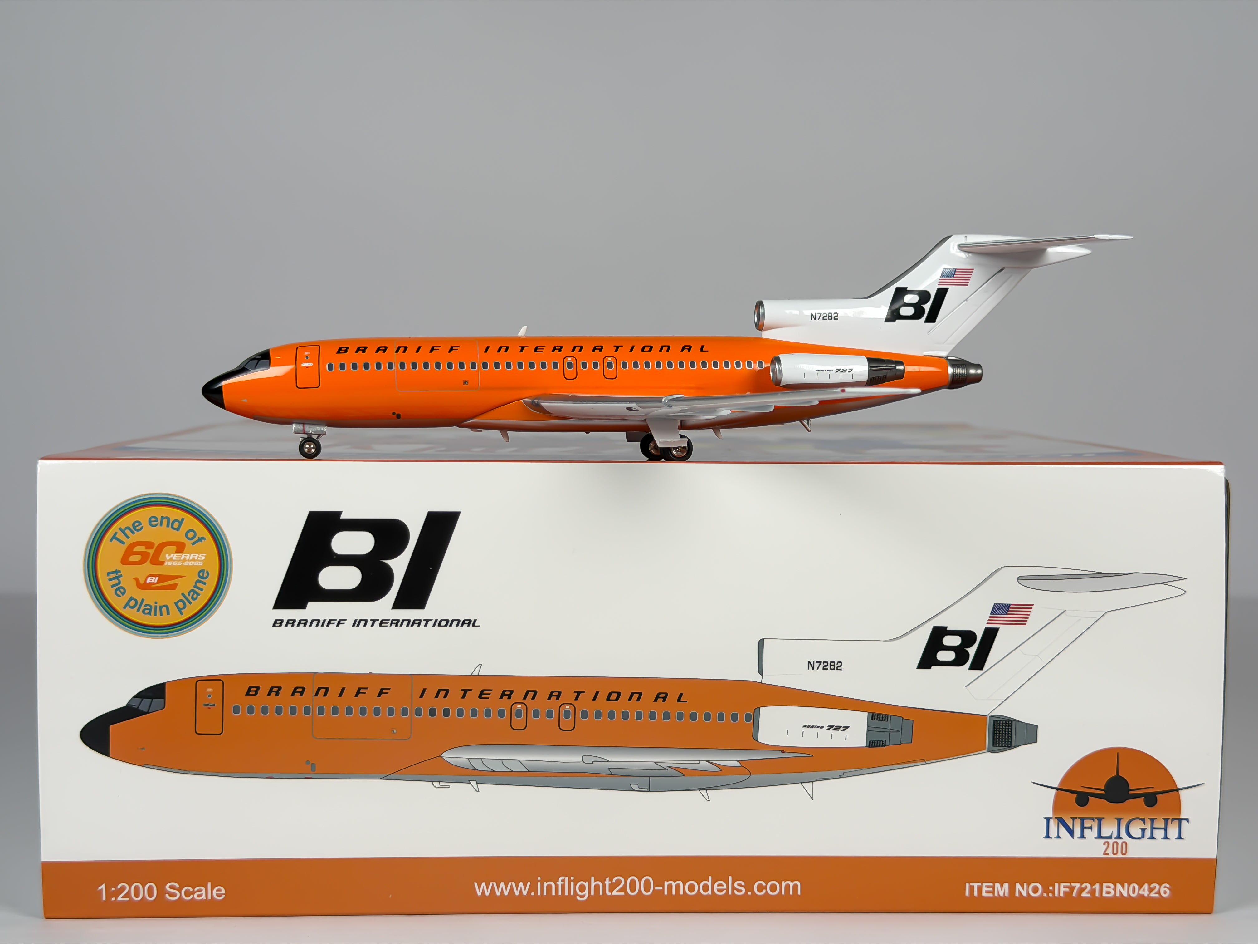 Braniff International Boeing 727-100 1:200 Inflight200 N7282 (IF721BN0426)