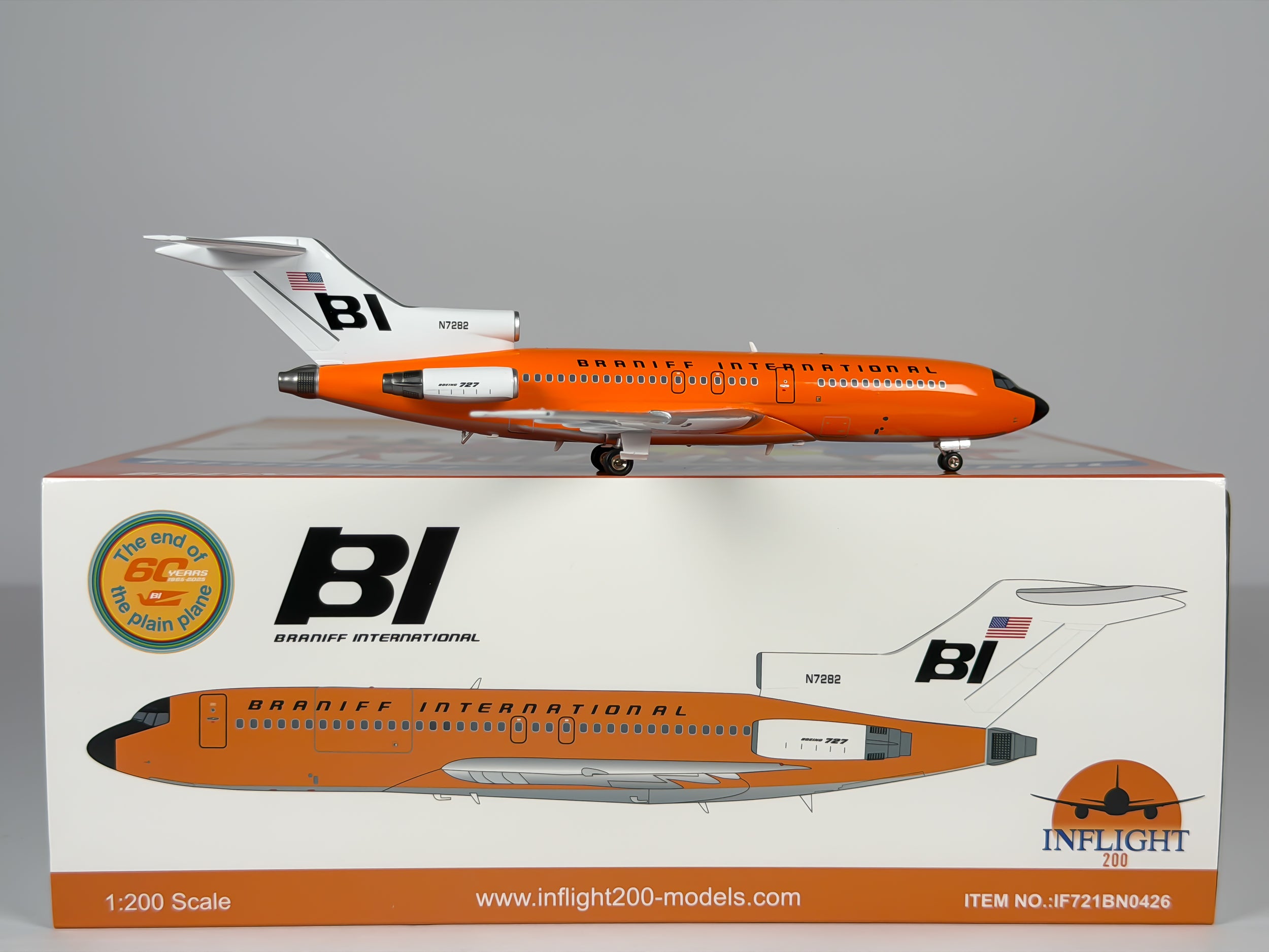 Braniff International Boeing 727-100 1:200 Inflight200 N7282 (IF721BN0426)