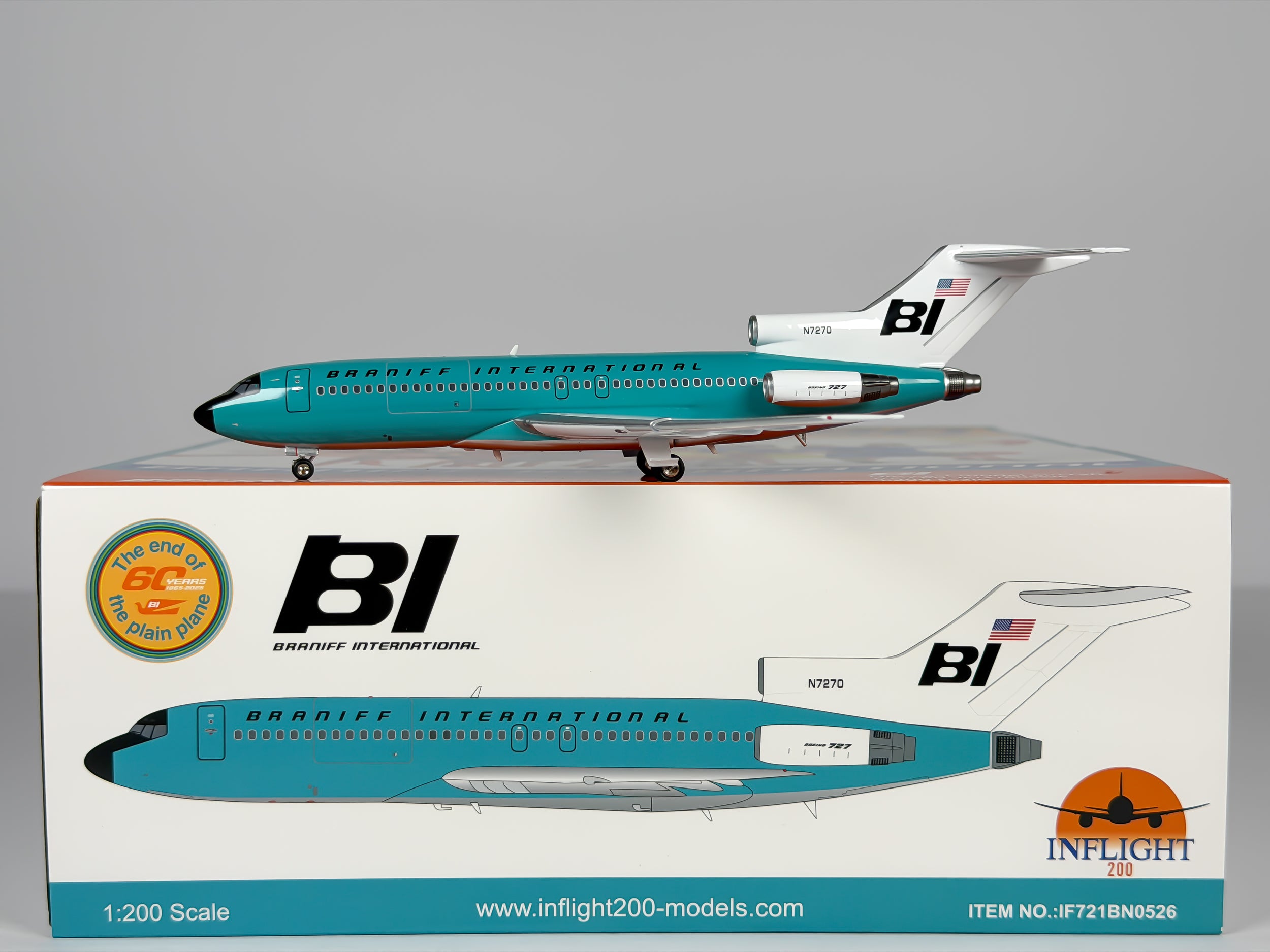 Braniff International Boeing 727-100 1:200 Inflight200 N7270 (IF721BN0526)