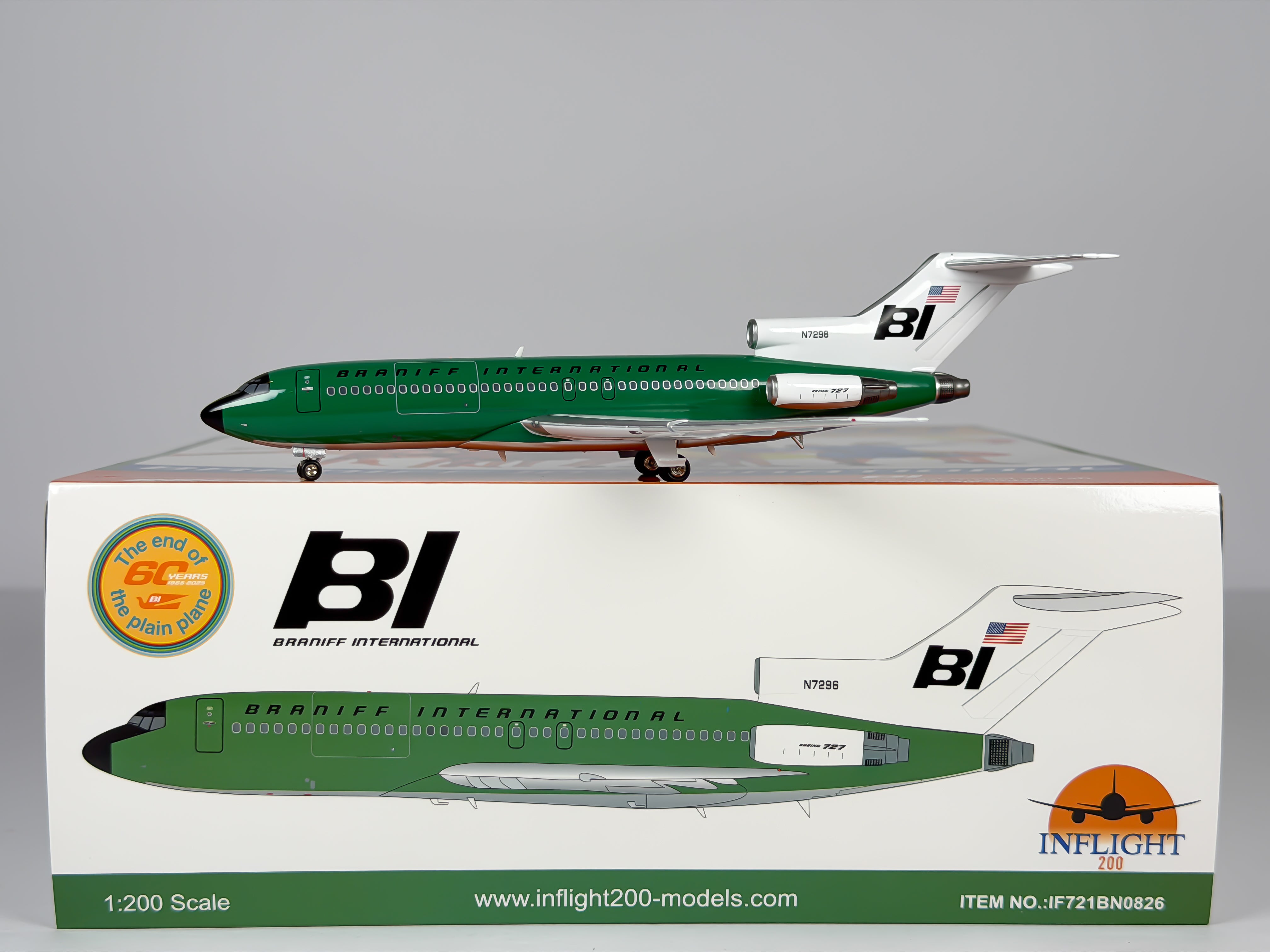 Braniff International Boeing 727-100 1:200 Inflight200 N7296 (IF721BN0826)