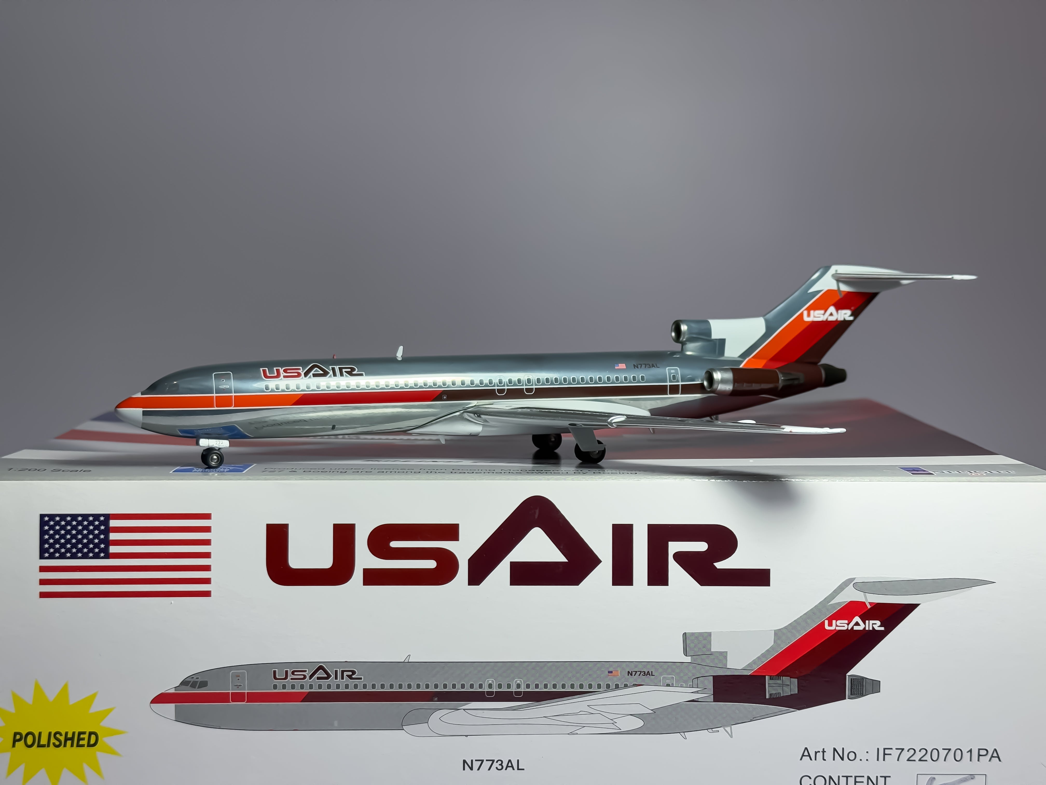 USAir Boeing 727-200 1:200 Inflight200 N773AL (IF7220701PA)
