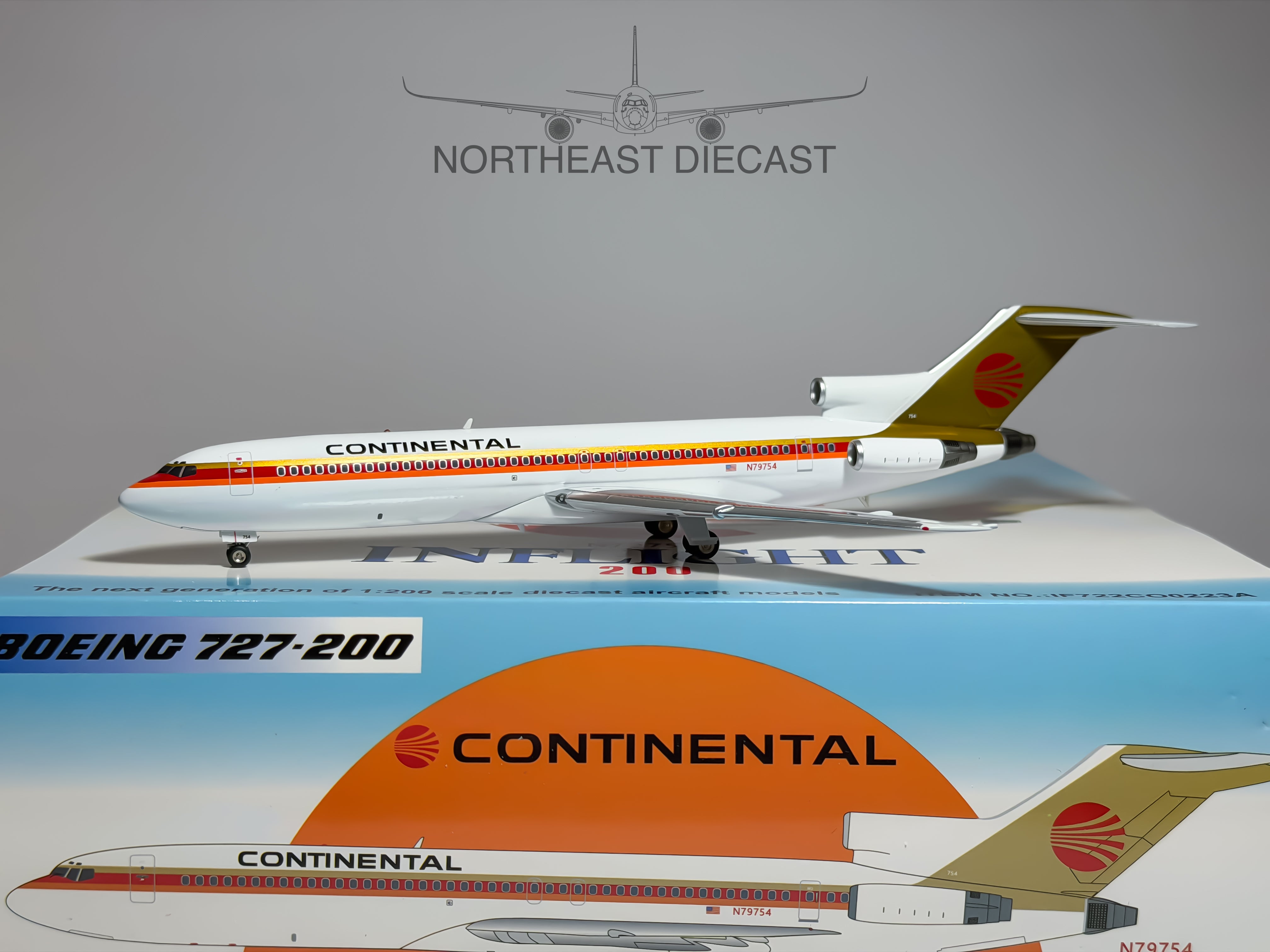 Continental Airlines Boeing 727-200 1:200 Inflight200 N79754 (IF722CO0223A)