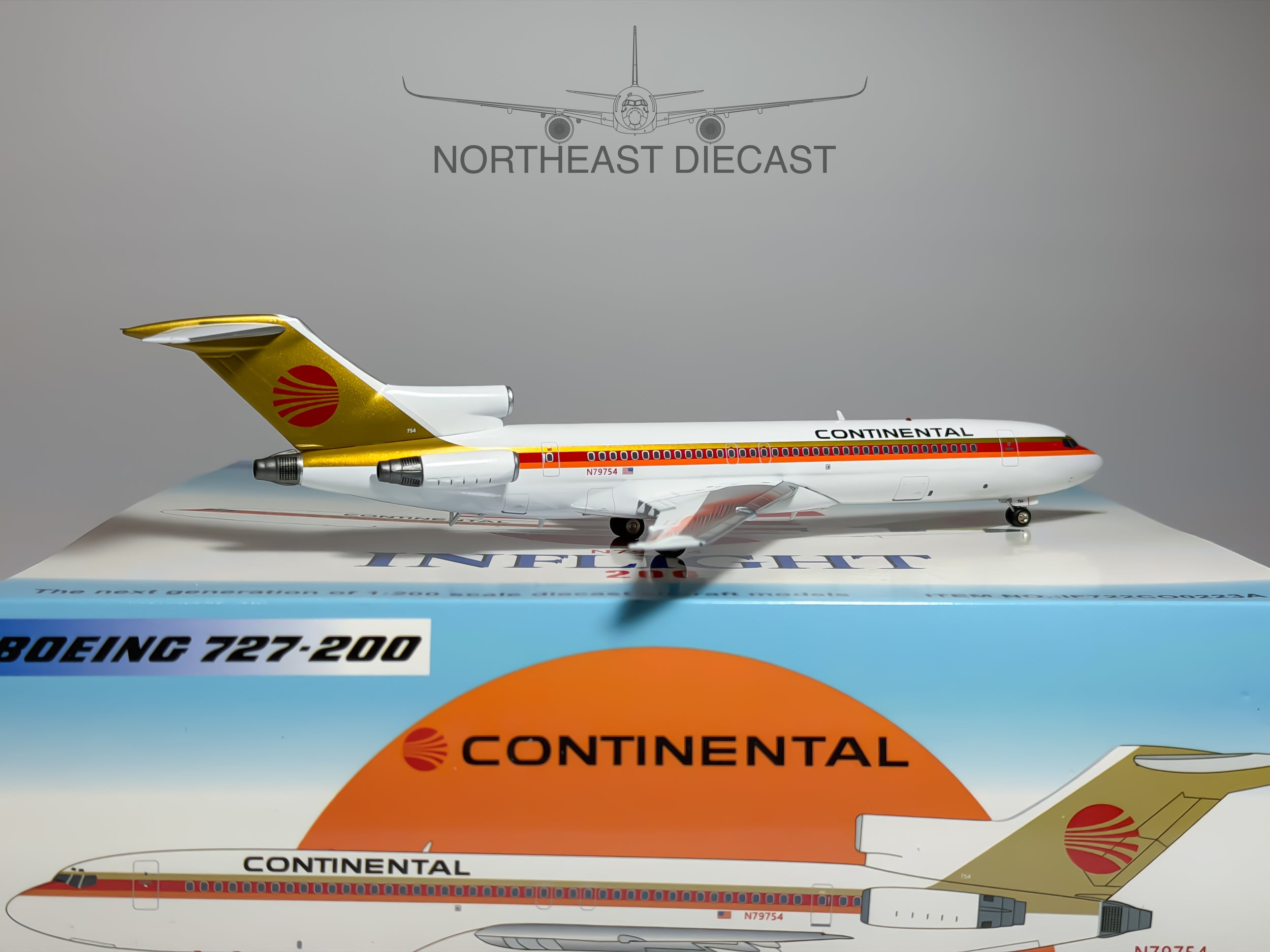 Continental Airlines Boeing 727-200 1:200 Inflight200 N79754 (IF722CO0223A)
