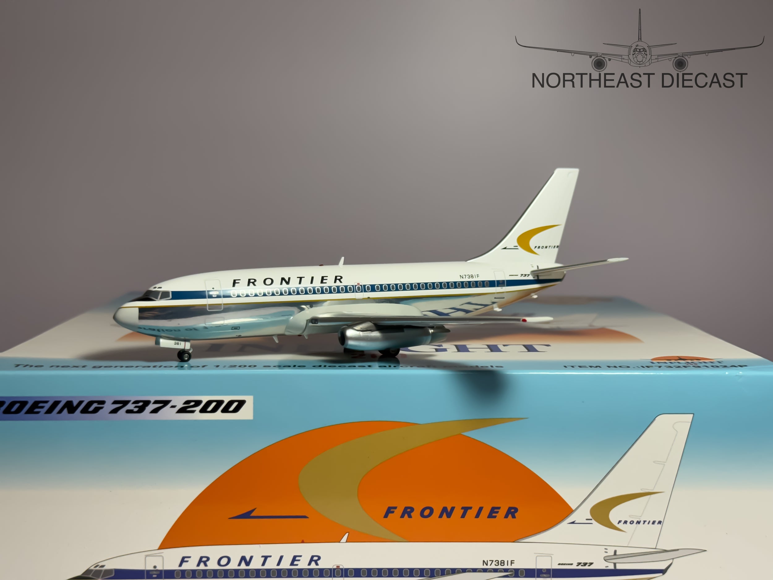Frontier Airlines Boeing 737-200 1:200 Inflight200 N7381F (IF732F91024P)