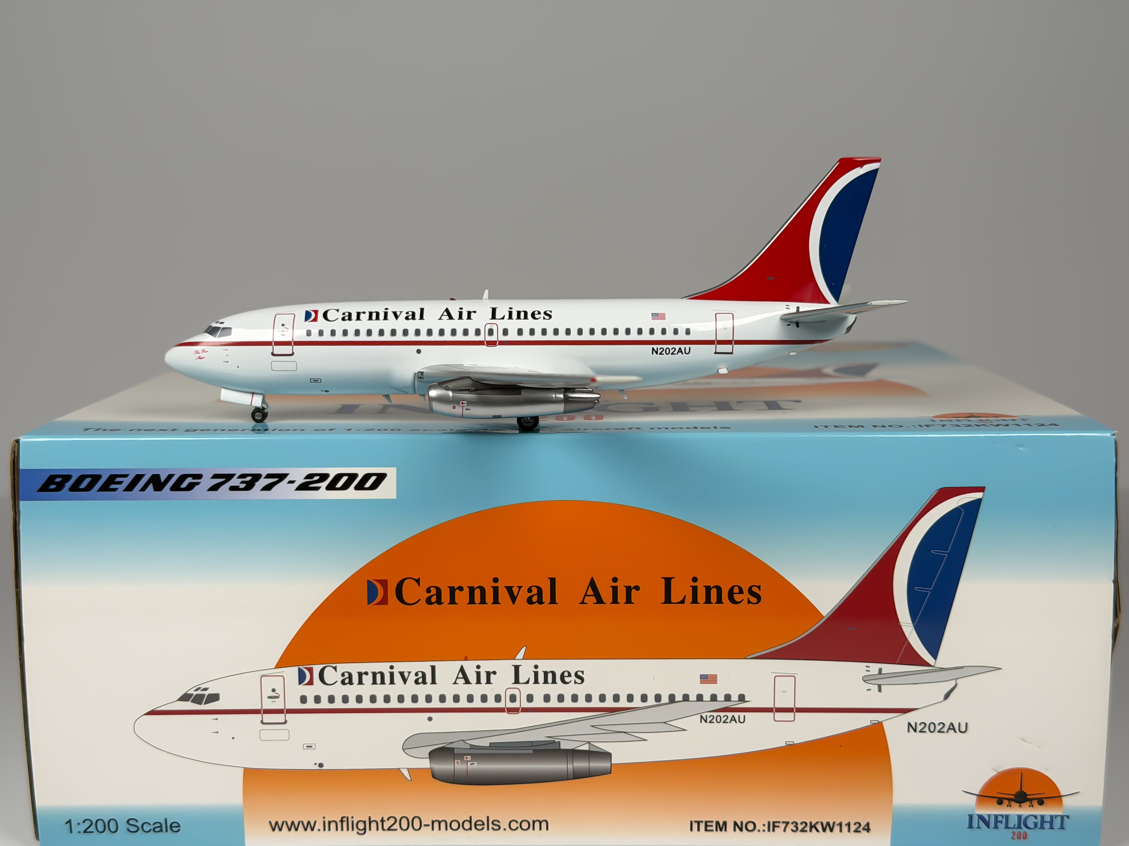 Carnival Air Lines Boeing 737-200 1:200 Inflight200 N202AU (IF732KW1124)