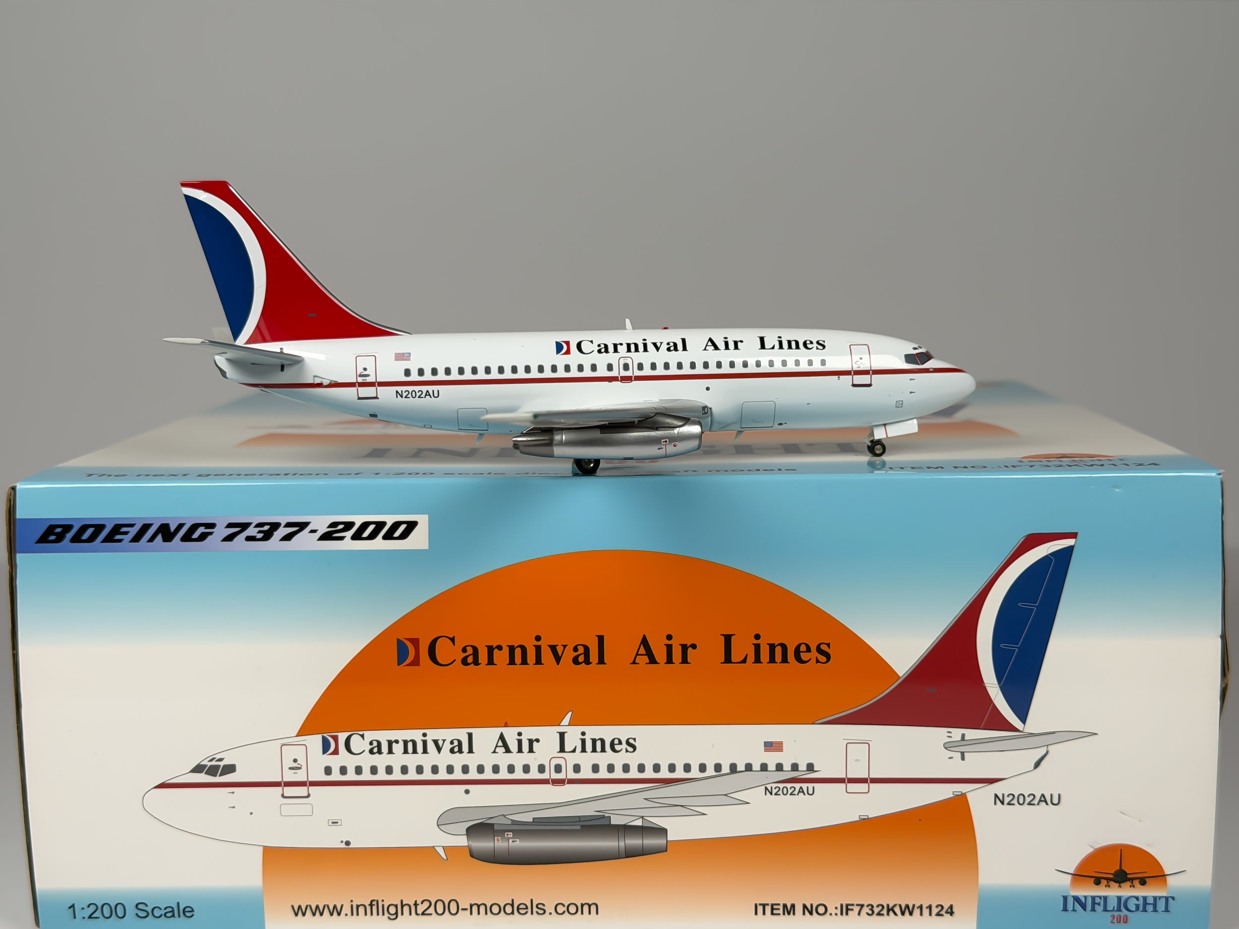 Carnival Air Lines Boeing 737-200 1:200 Inflight200 N202AU (IF732KW1124)