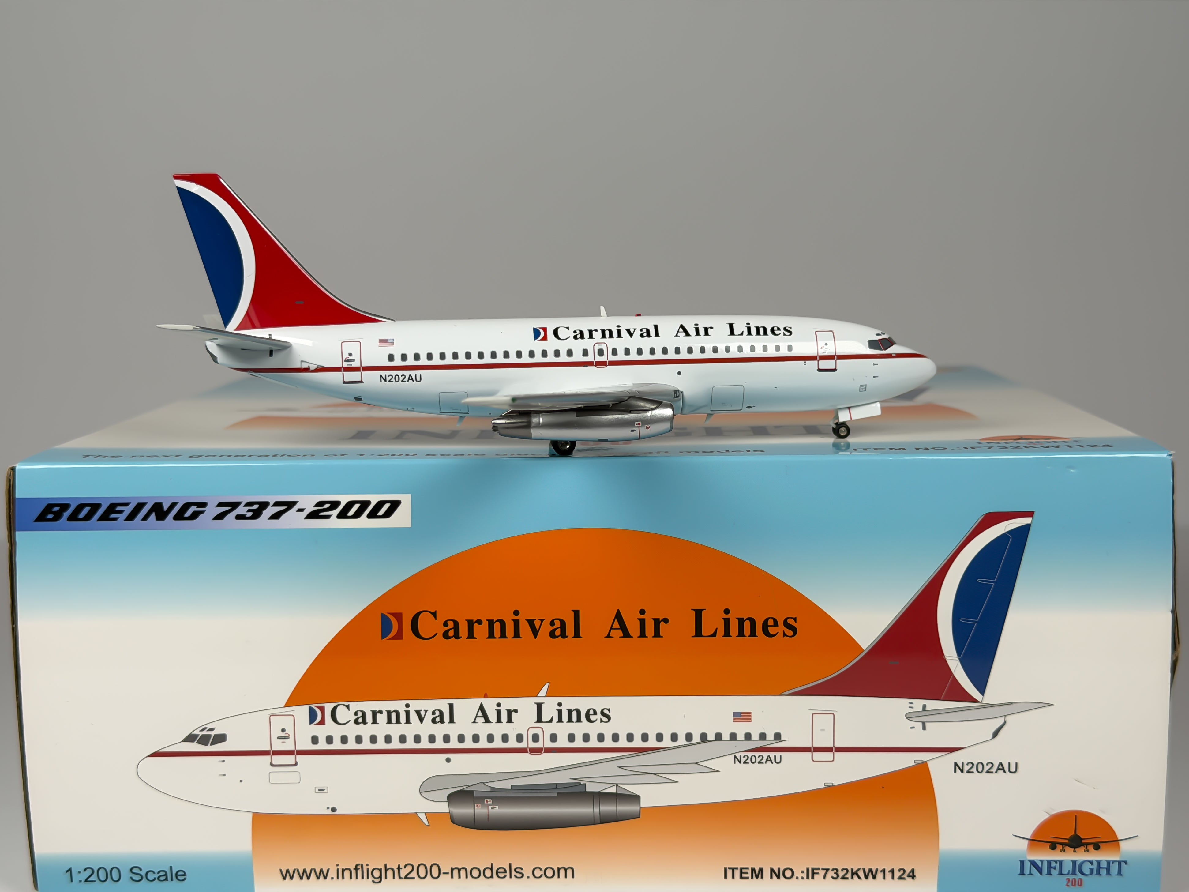 Carnival Air Lines Boeing 737-200 1:200 Inflight200 N202AU (IF732KW1124)