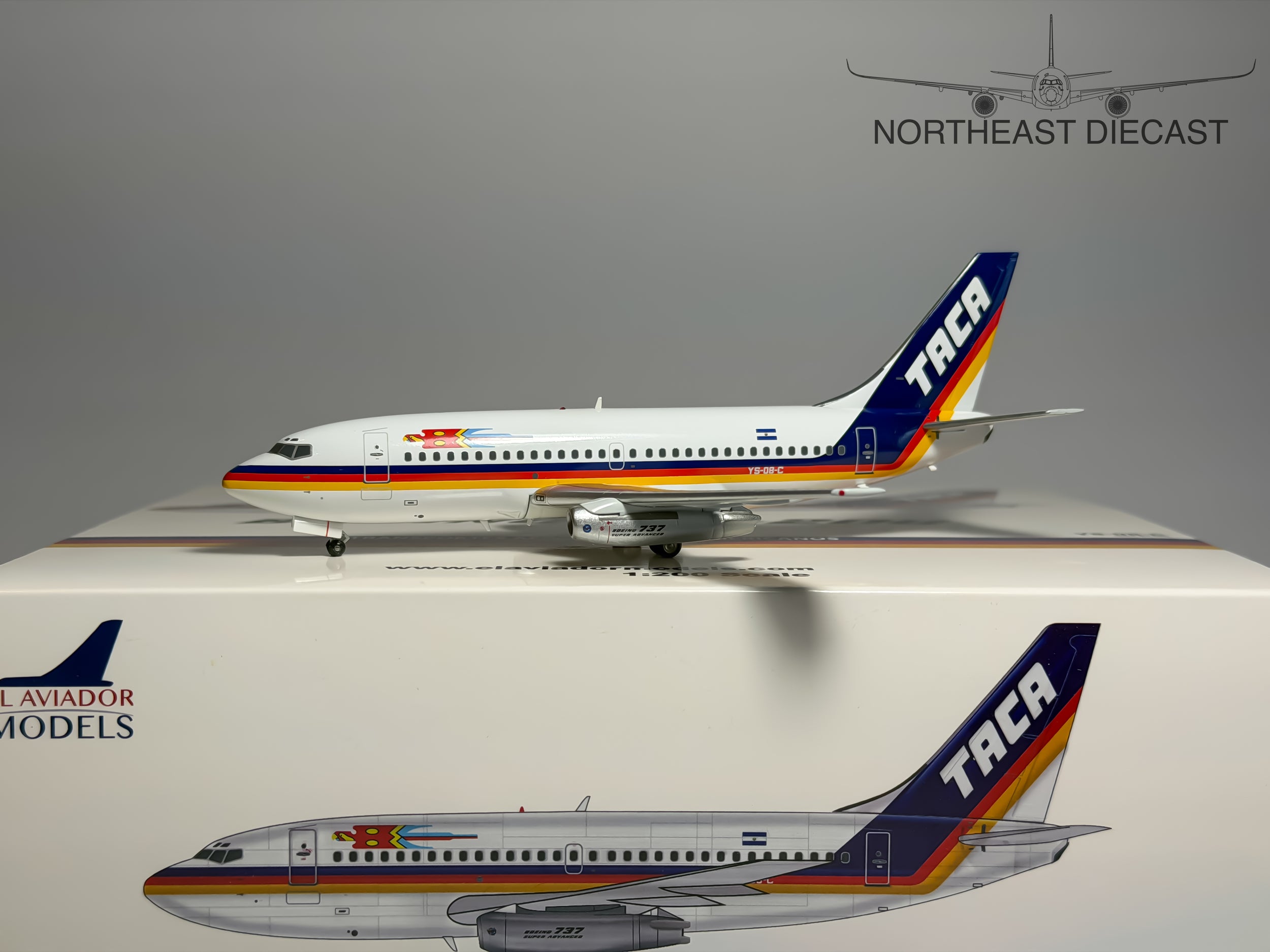 TACA Boeing 737-200 1:200 Inflight200 YS-08-C (IF732TA0719)