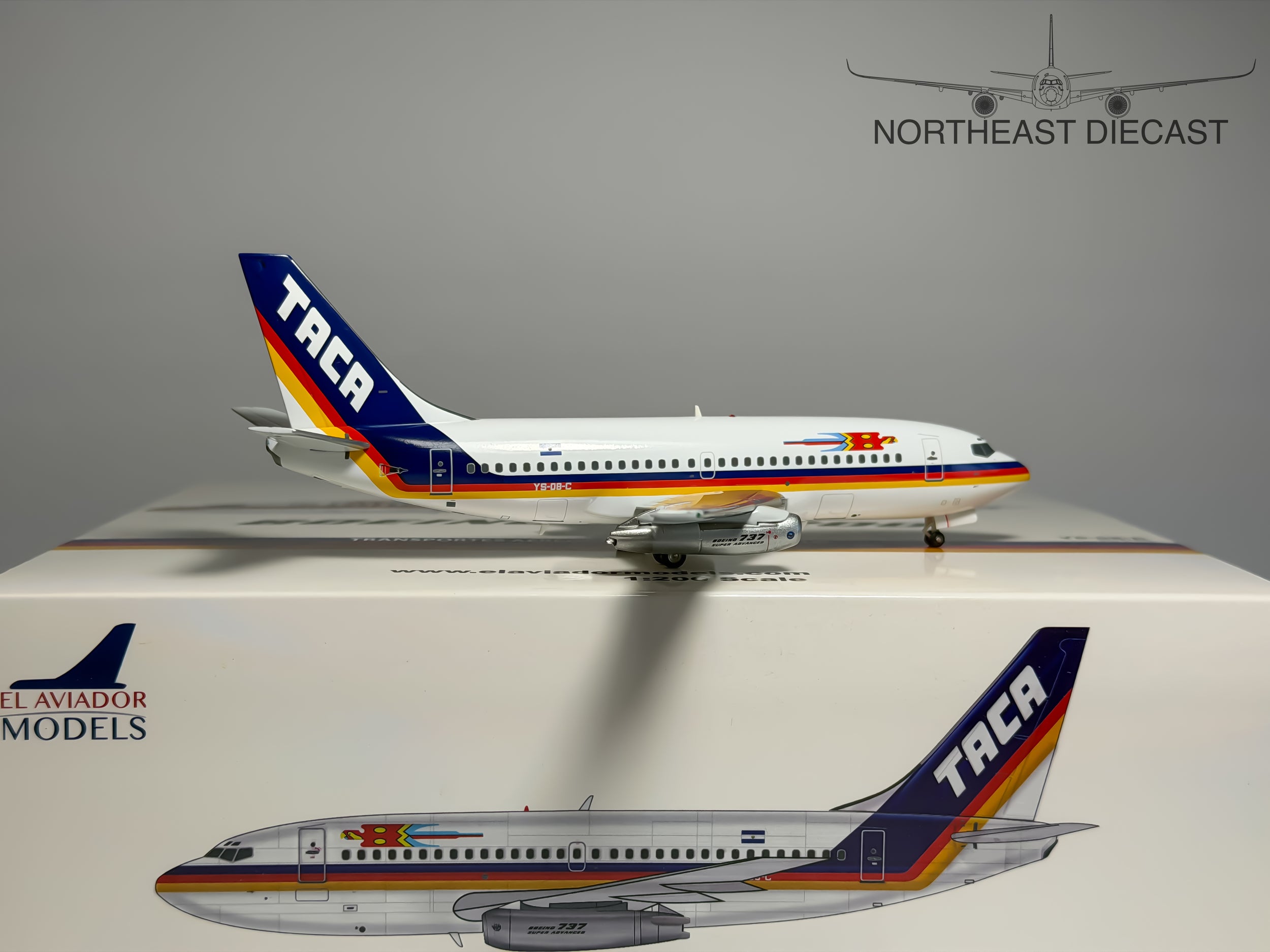 TACA Boeing 737-200 1:200 Inflight200 YS-08-C (IF732TA0719)