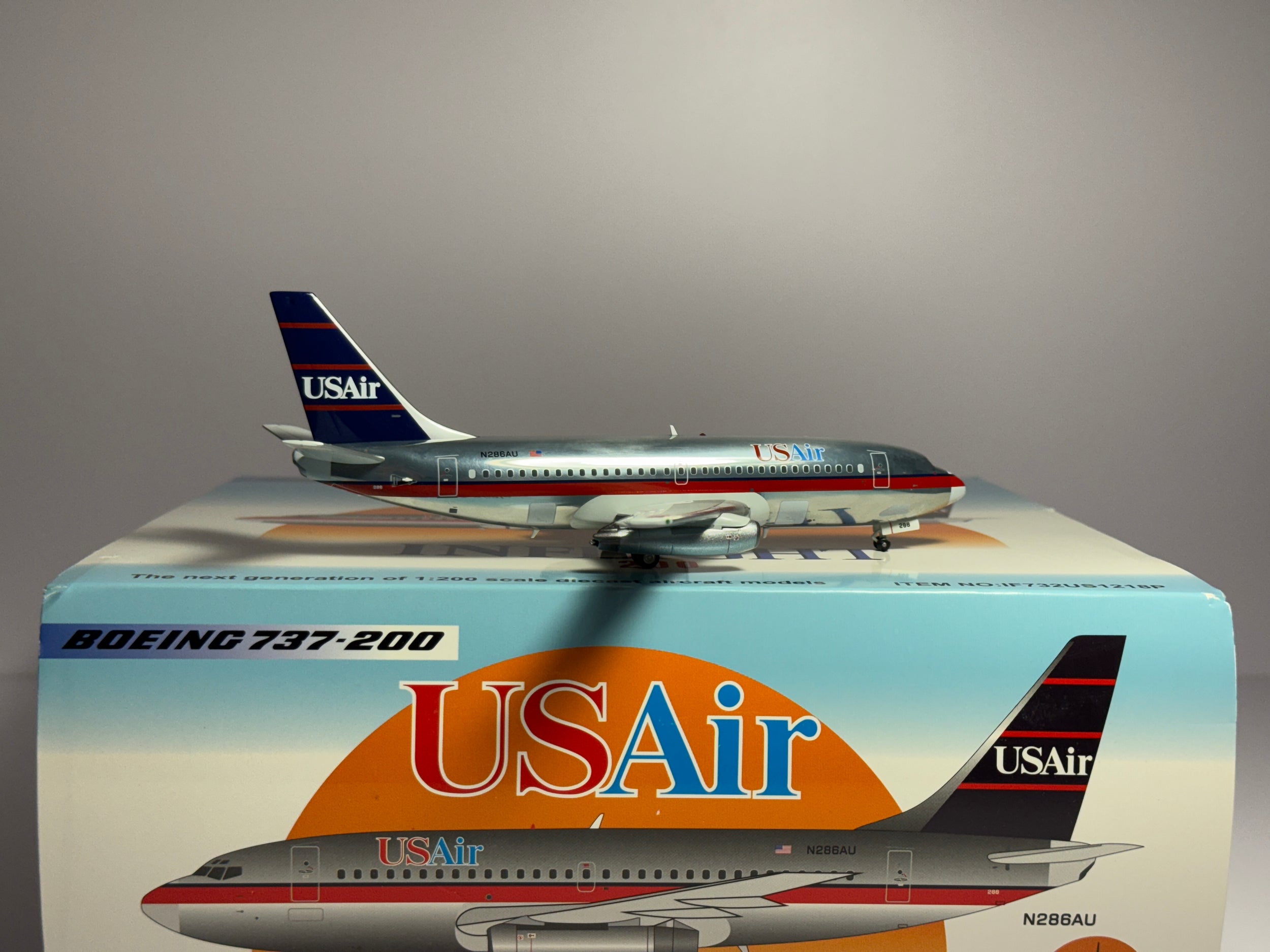 Inflight200 1:200 USAir Boeing 737-200 N286AU polished IF732US1218P