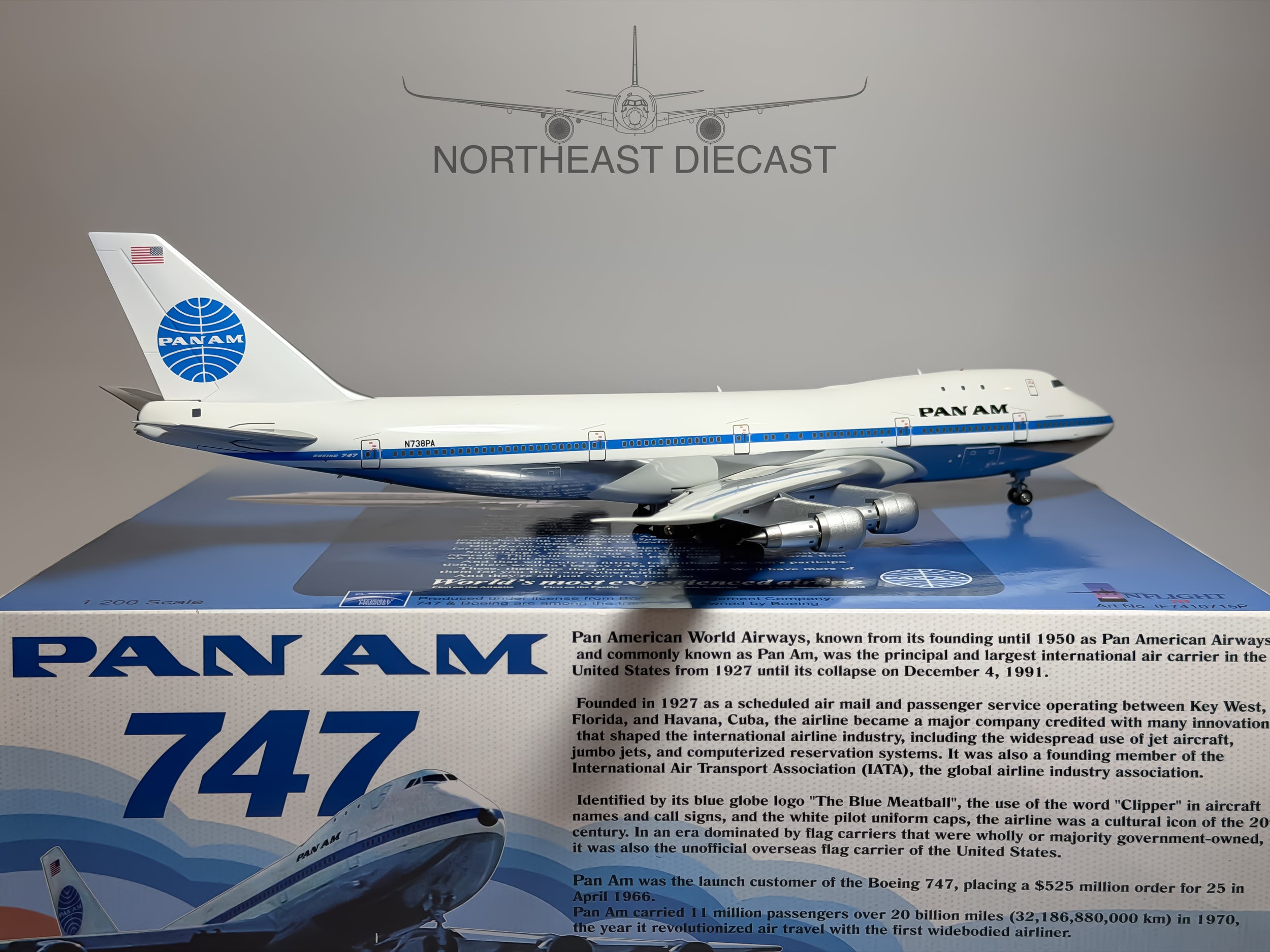 Pan American Boeing 747-100 1:200 Inflight200 N738PA (IF7410715P)