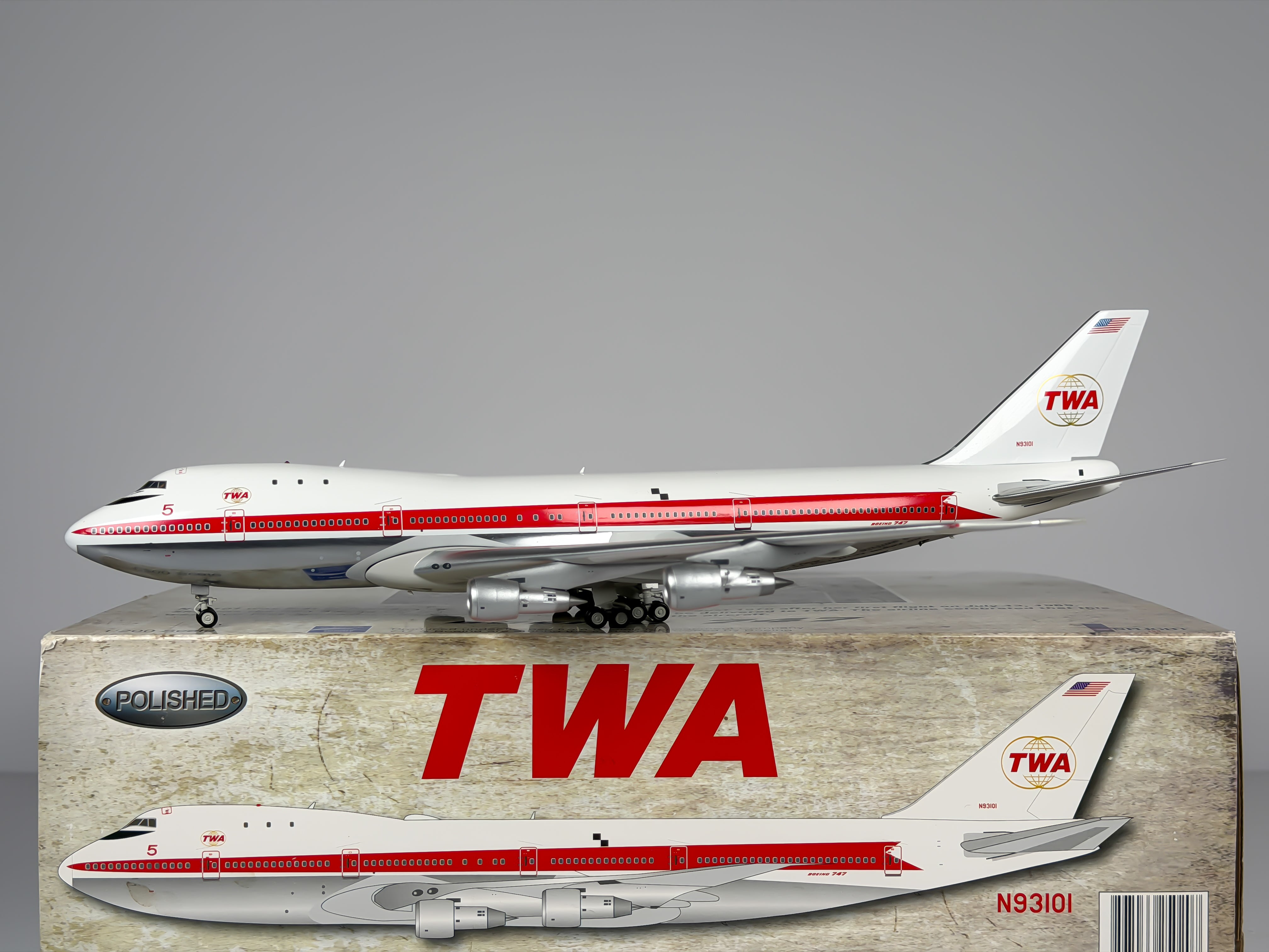 Trans World Airlines (TWA) Boeing 747-100 1:200 Inflight200 N93101 (IF7411116P)