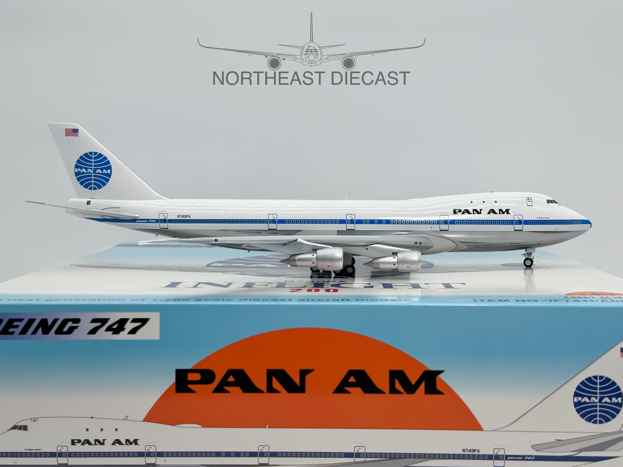 Pan American Boeing 747-100 1:200 Inflight200 N749PA (IF741PA0823P)