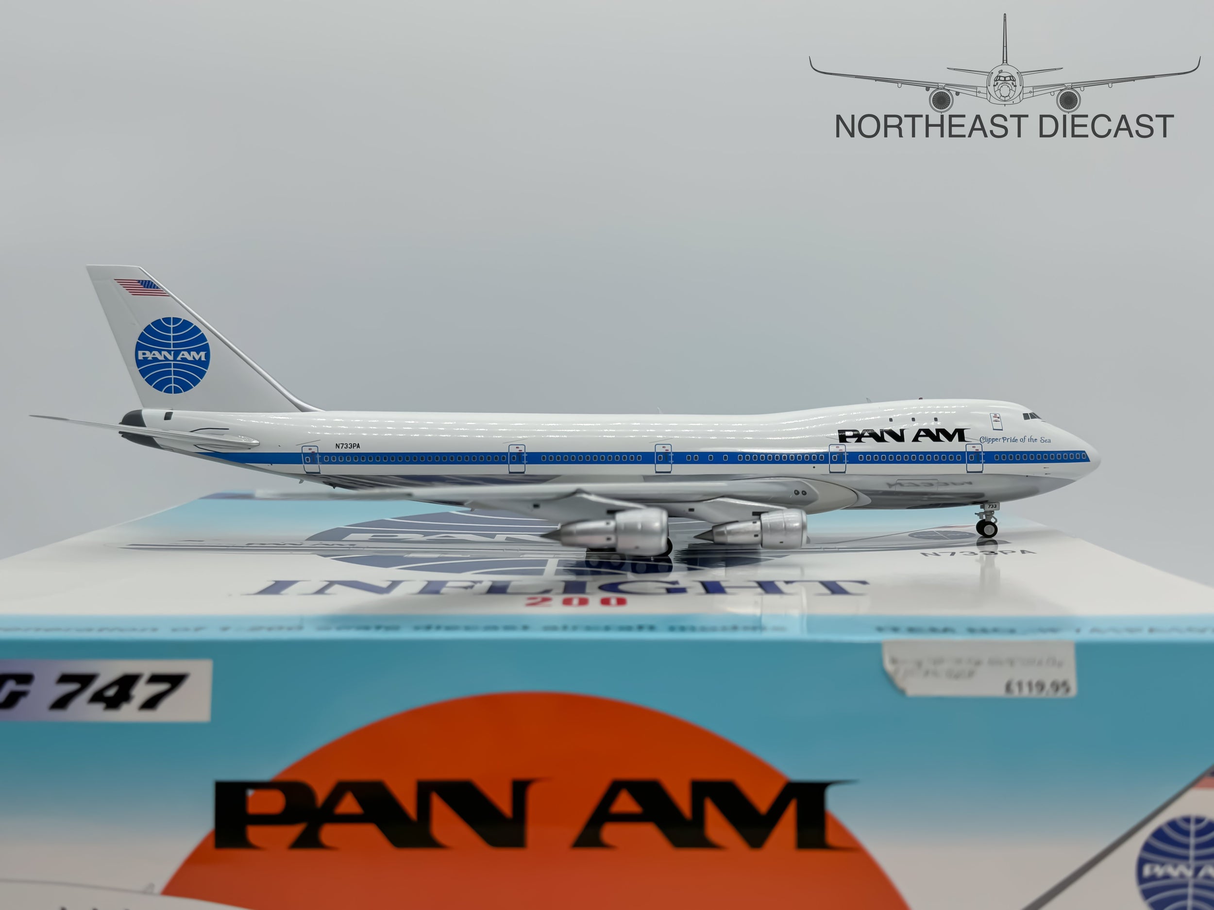 Pan American Boeing 747-100 1:200 Inflight200 N733PA (IF741PA1020P)
