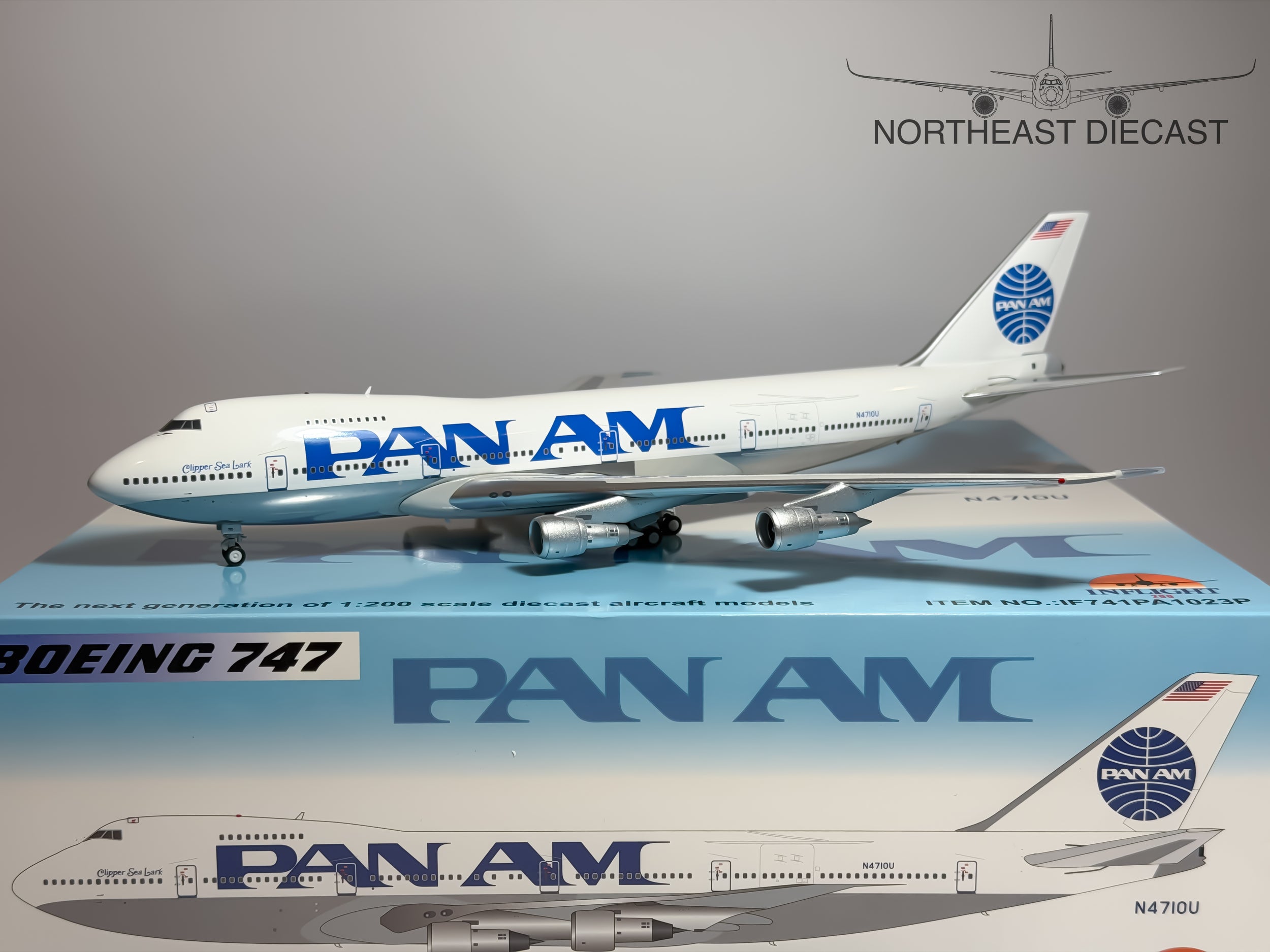 Pan American Boeing 747-100 1:200 Inflight200 N4710U (IF741PA1023P)